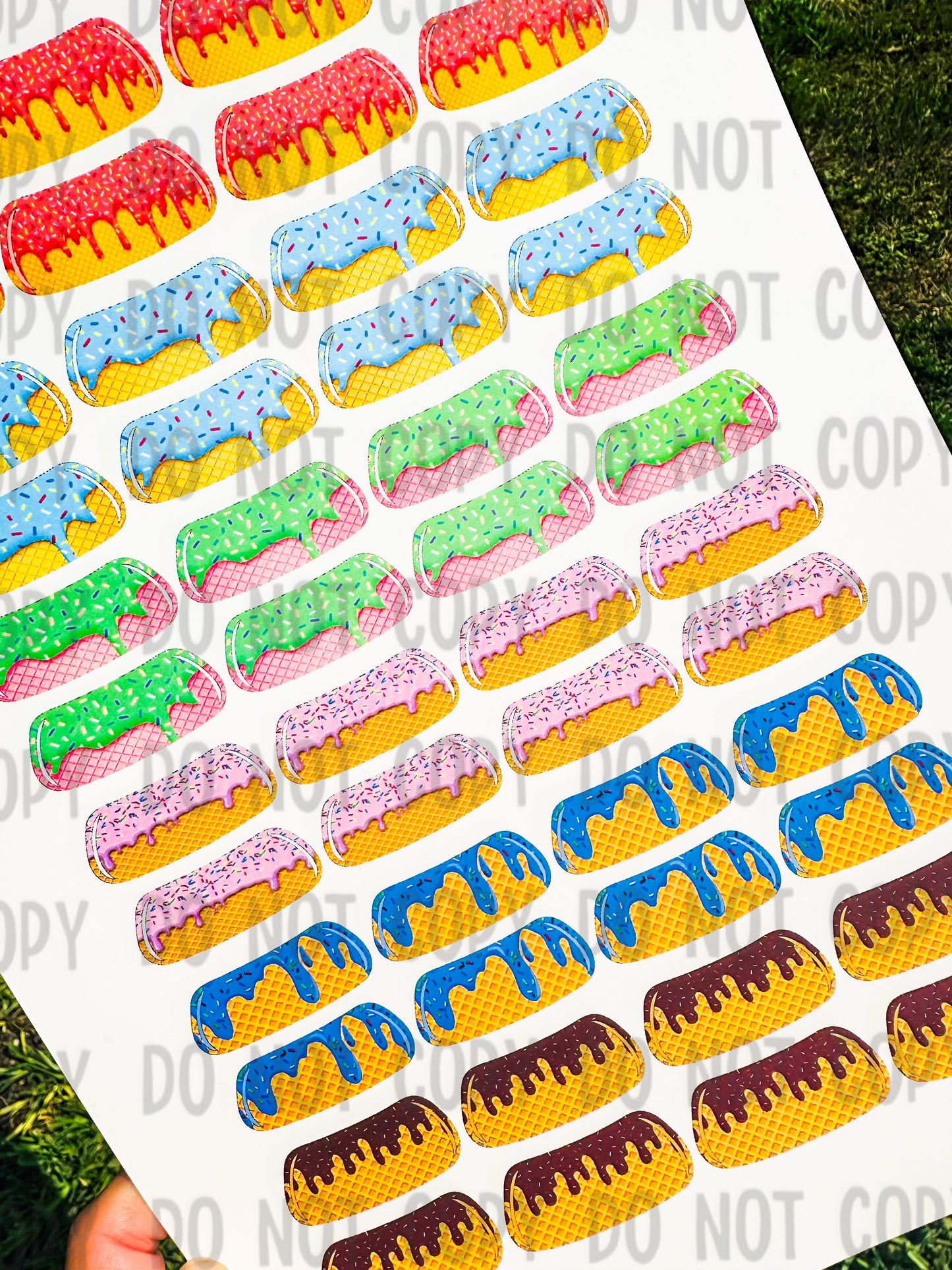 Ice Cream Drip Eyeblack Tattoos - Sheet of 24 Sets