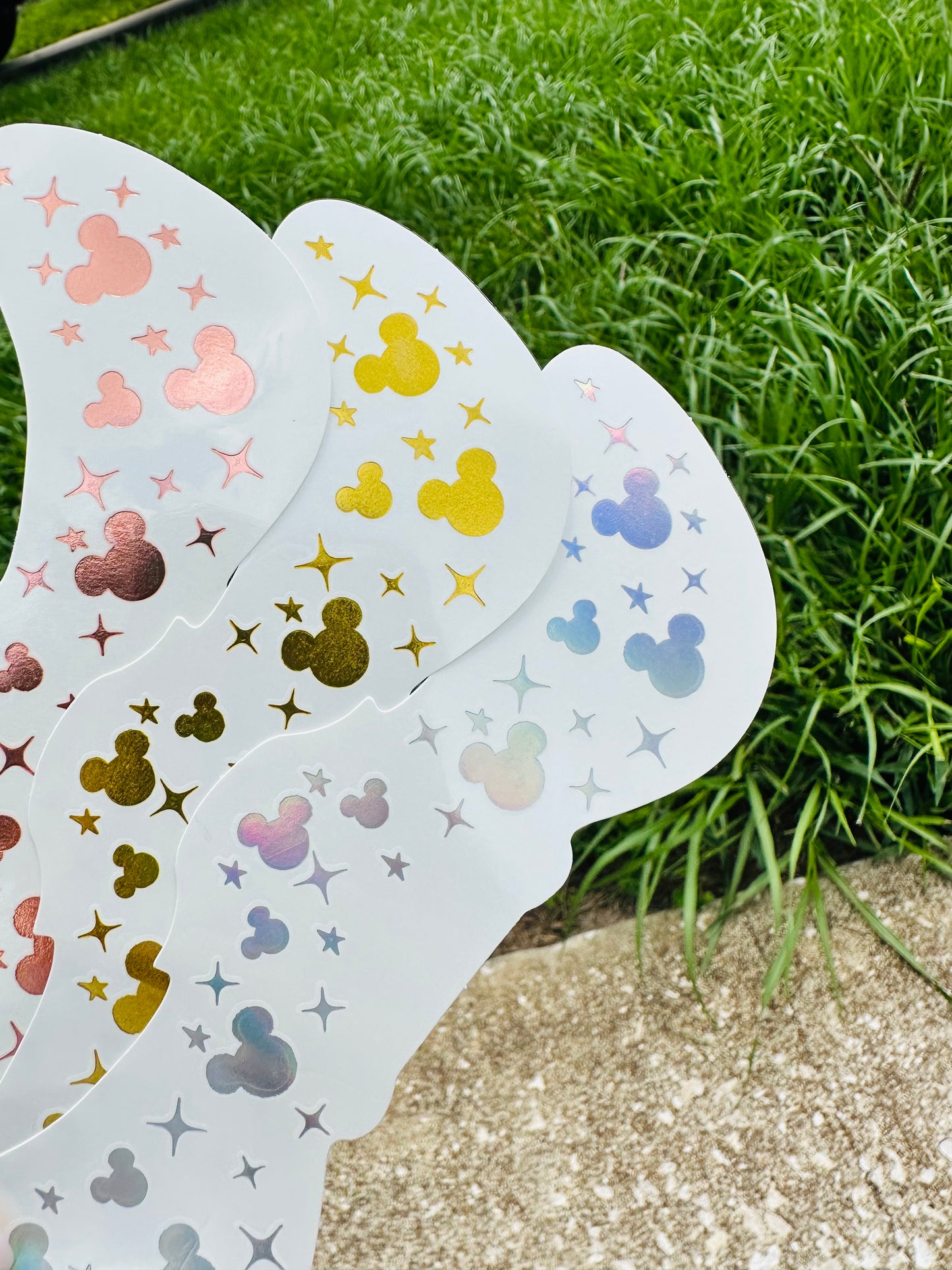 Rose Gold Metallic Mouse Face Freckle Temporary Tattoos