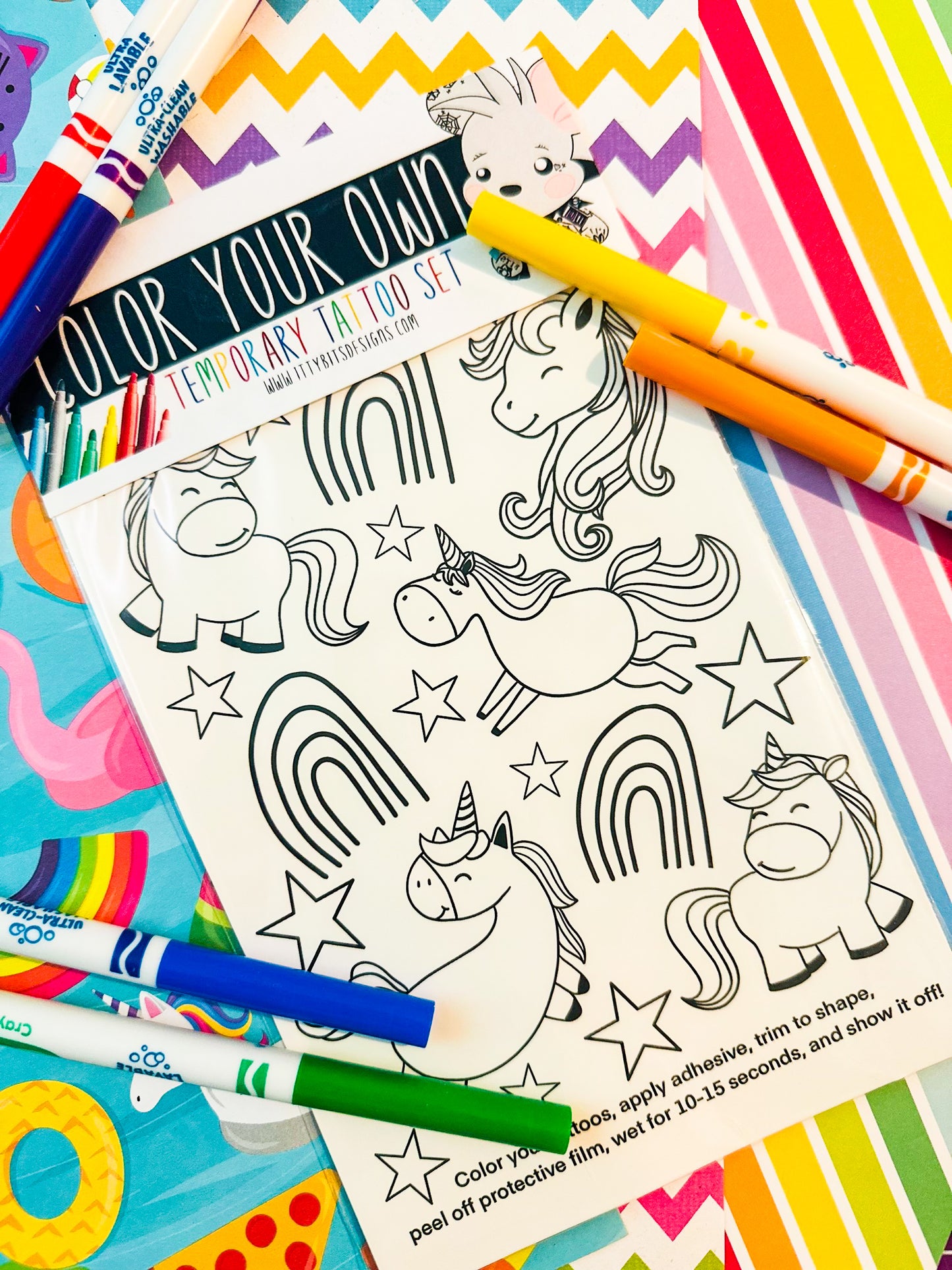 Color Your Own Temporary Tattoos Set