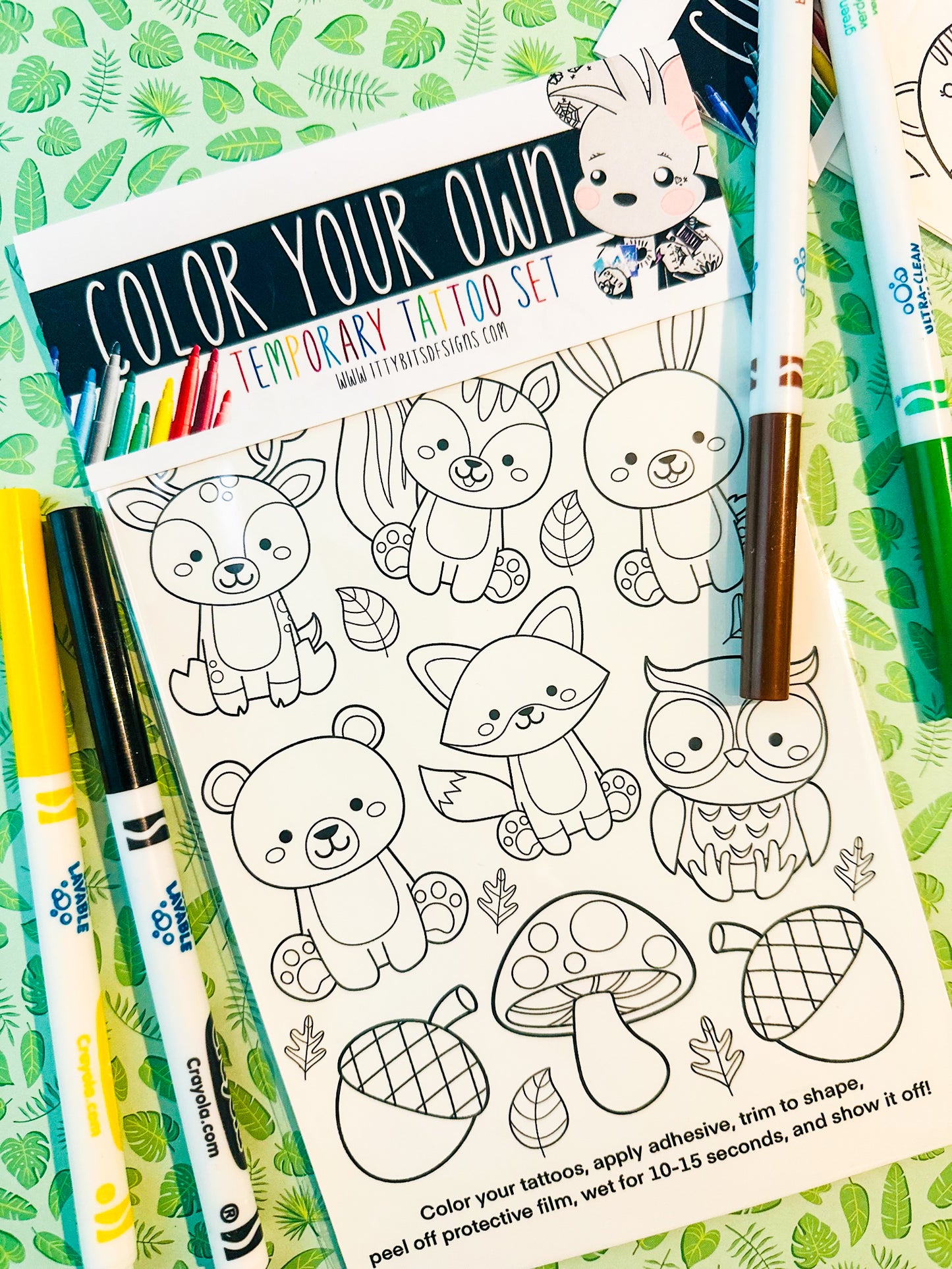 Color Your Own Temporary Tattoos Set