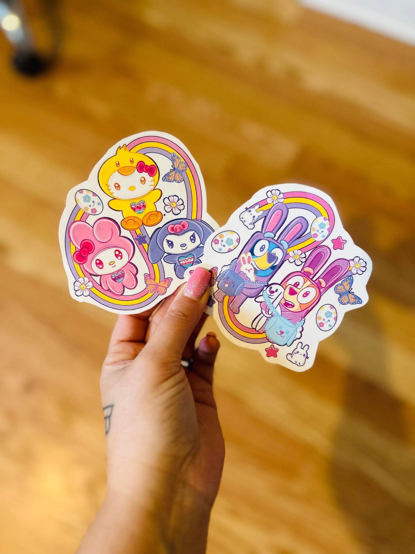 Easter Kitty And Friends Half Sleeve tattoo