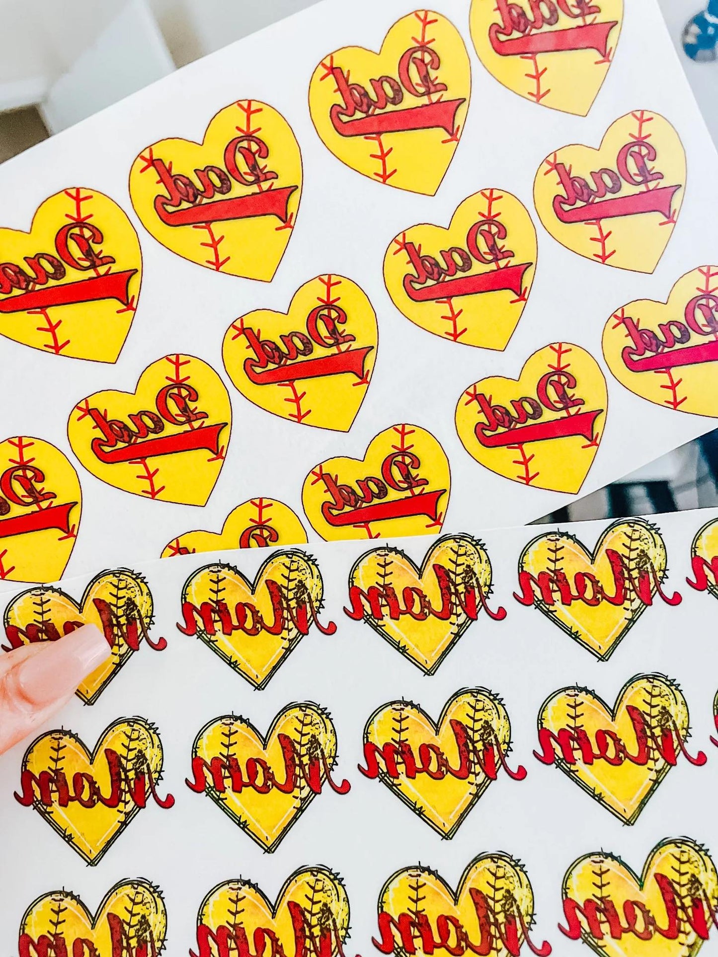 Softball Mom Heart - Sheet of 35