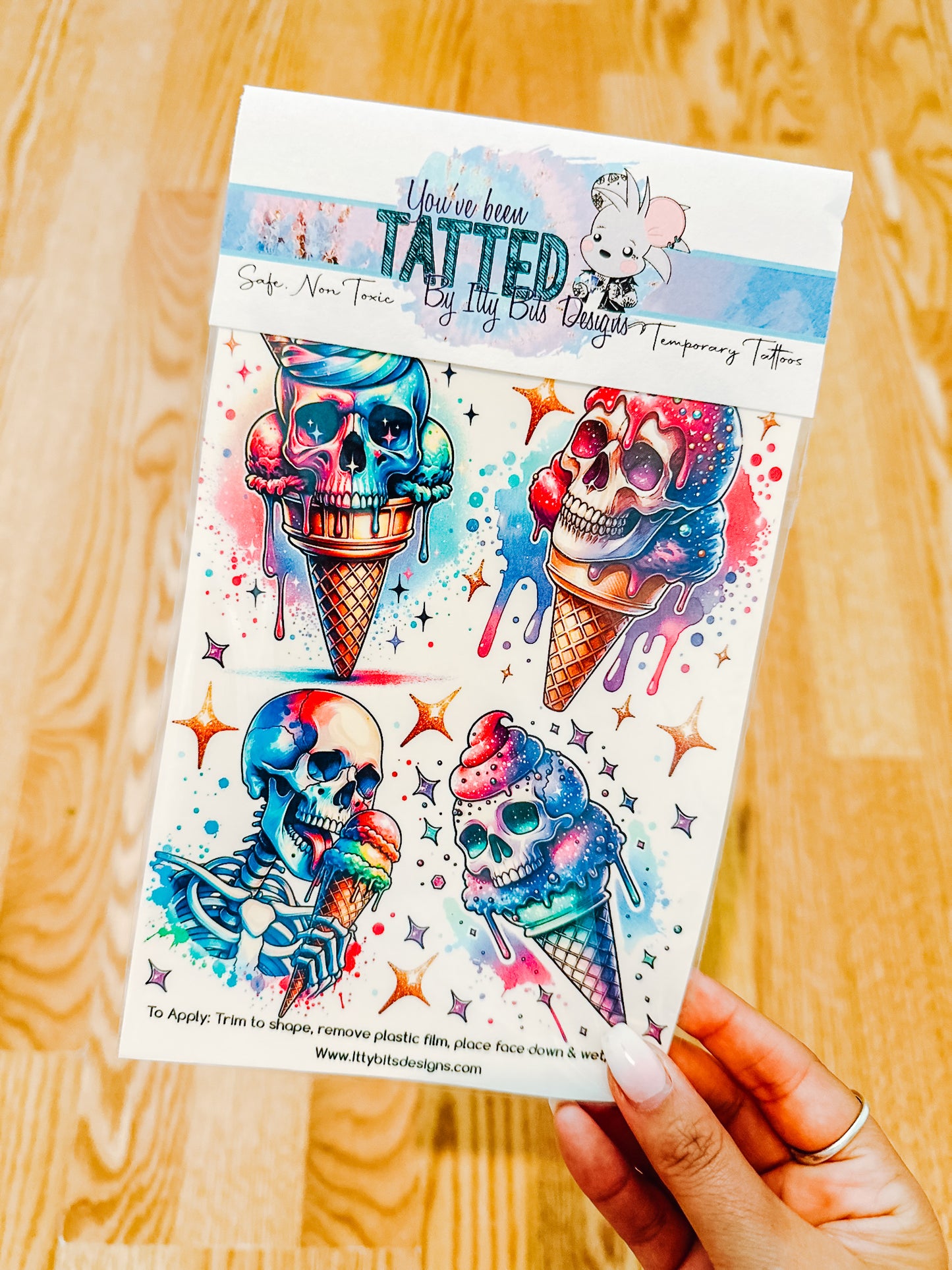 Skelly Ice Cream Tattoo Set