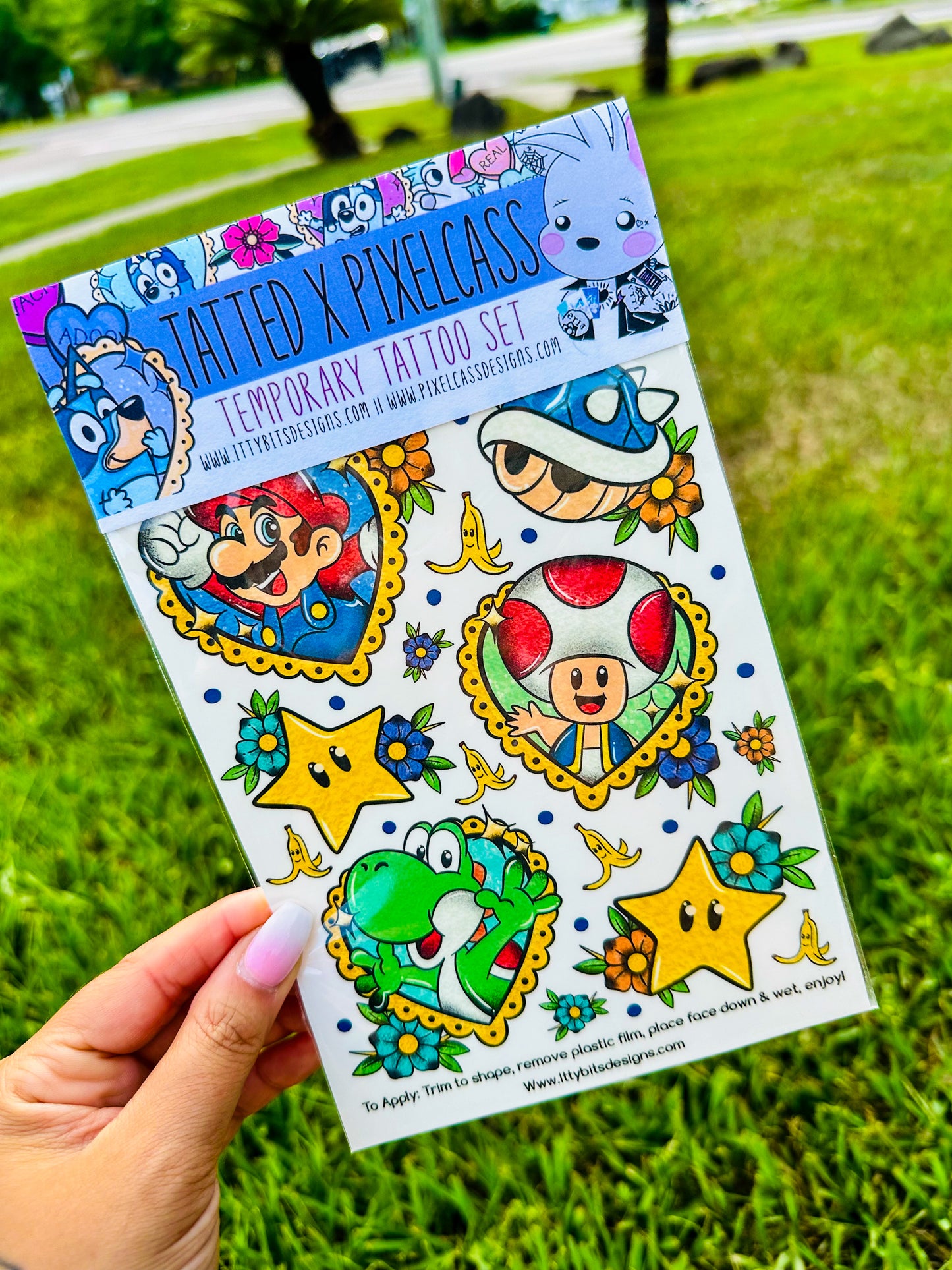 Mario Love PixelPack Tattoo Set