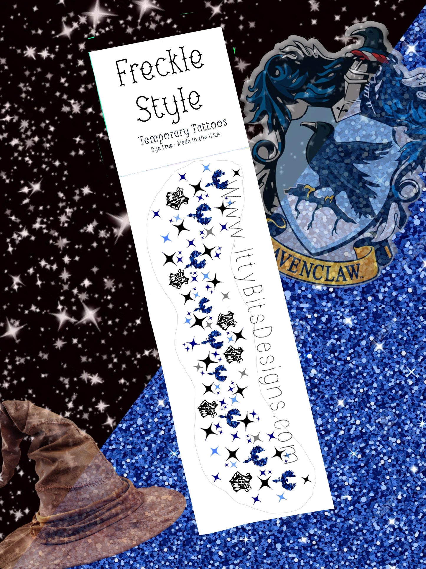 Blue Potter House Face Freckle Temporary Tattoos