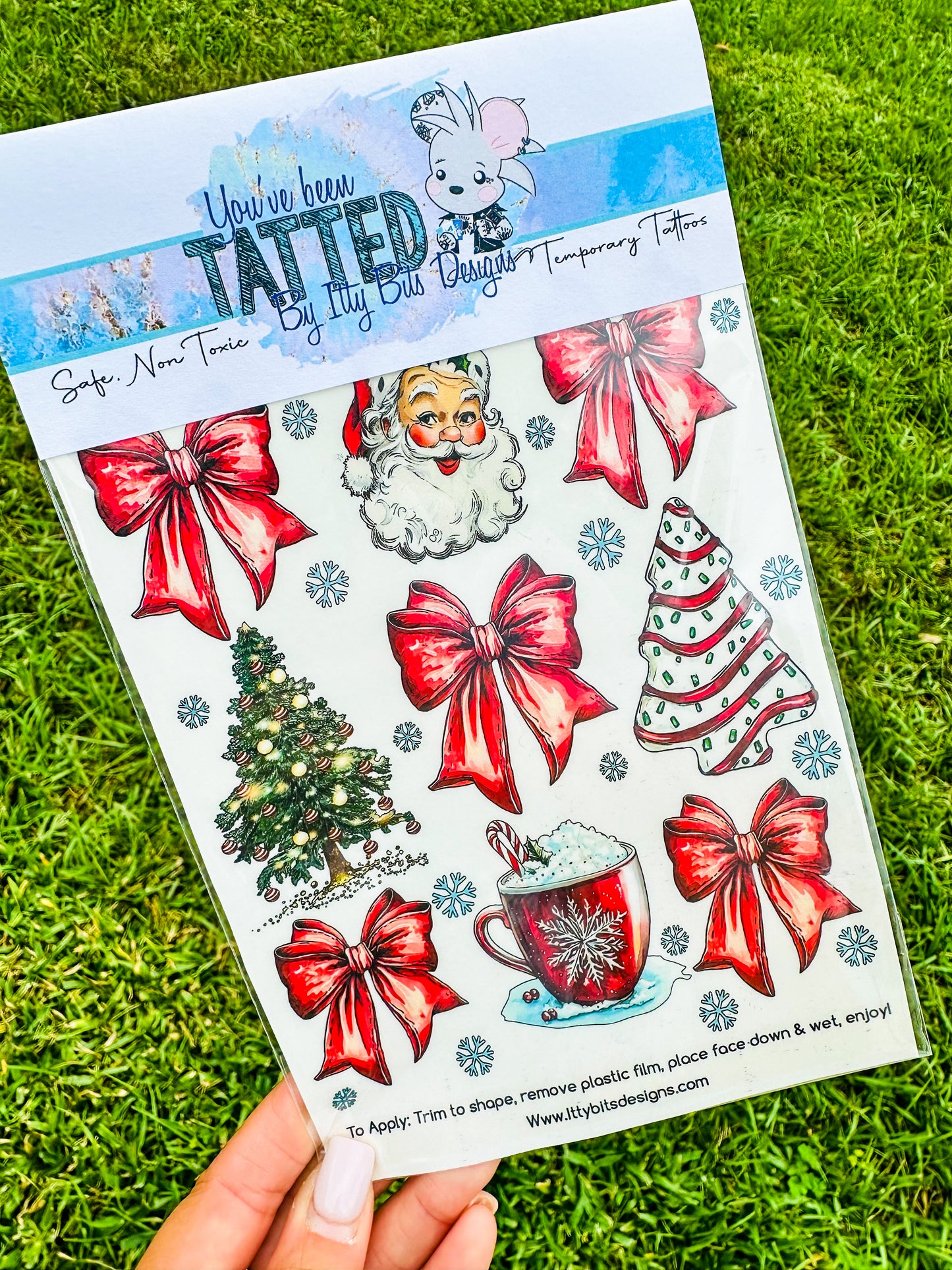 Red Christmas Bows Tattoo Pack