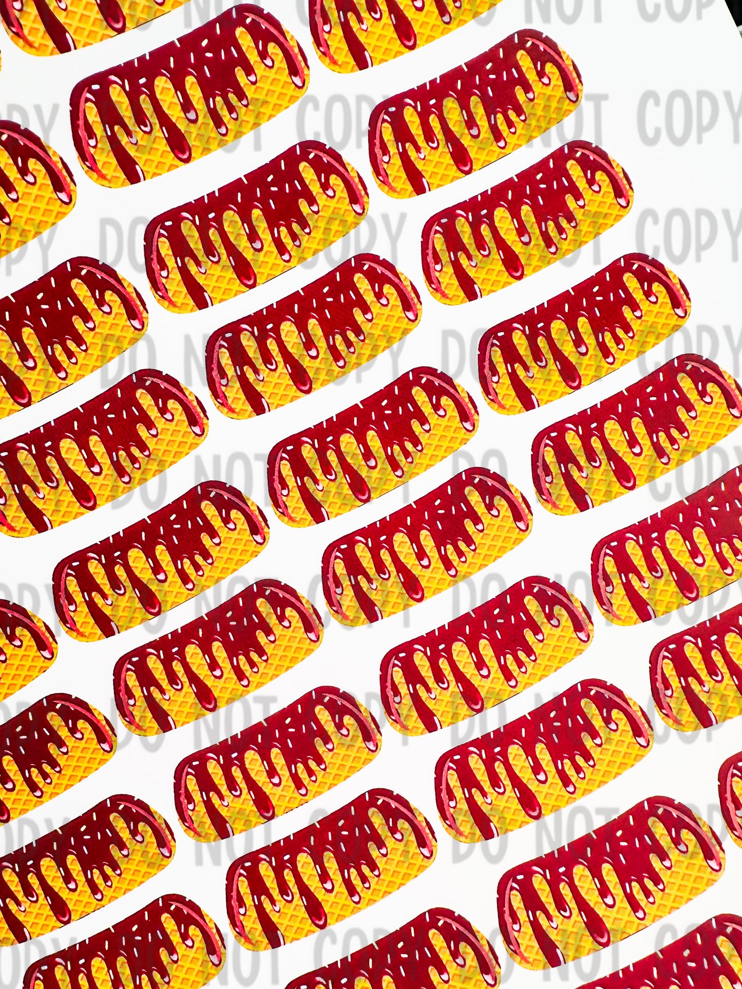 Ice Cream Drip Eyeblack Tattoos - Sheet of 24 Sets