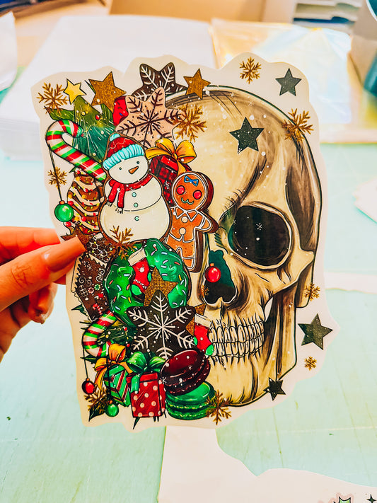 Cookie Skull Christmas Half Sleeve tattoo