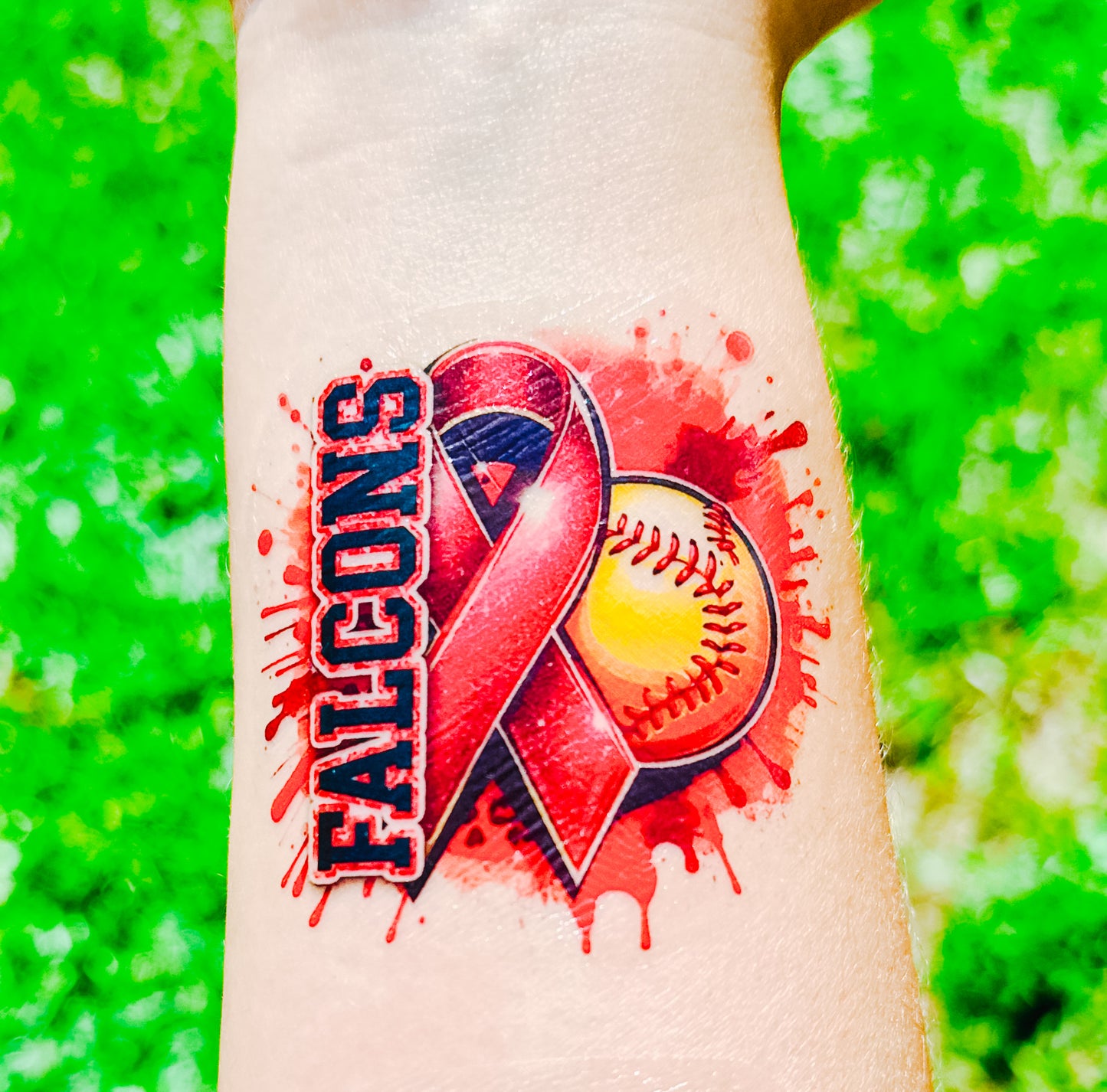 Softball Mascot Pink Out Tattoos - Sheet of 35