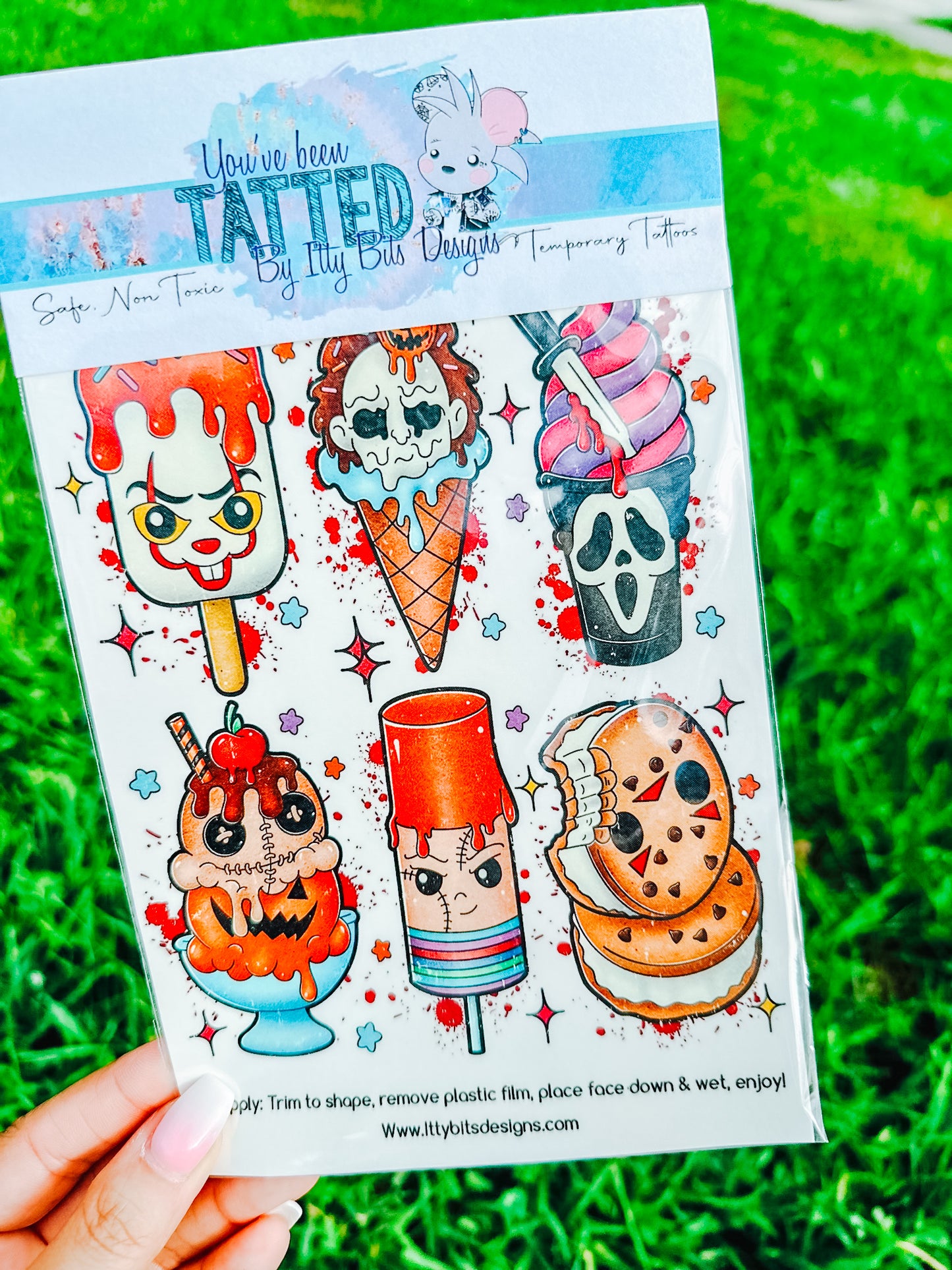 I Scream Horror Pops Tattoo Set