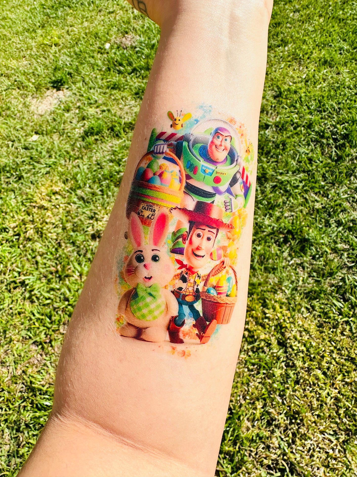 Easter Toy Friends Half Sleeve Tattoos