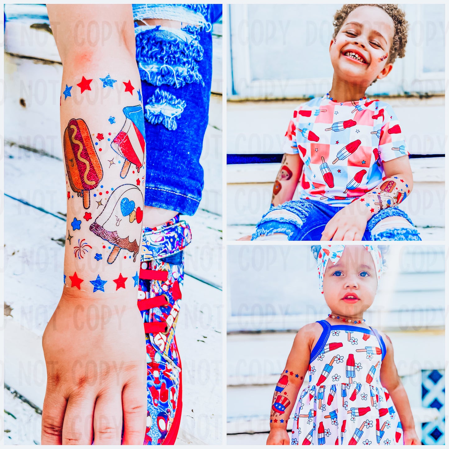 4th of July Pops Tattoo Set