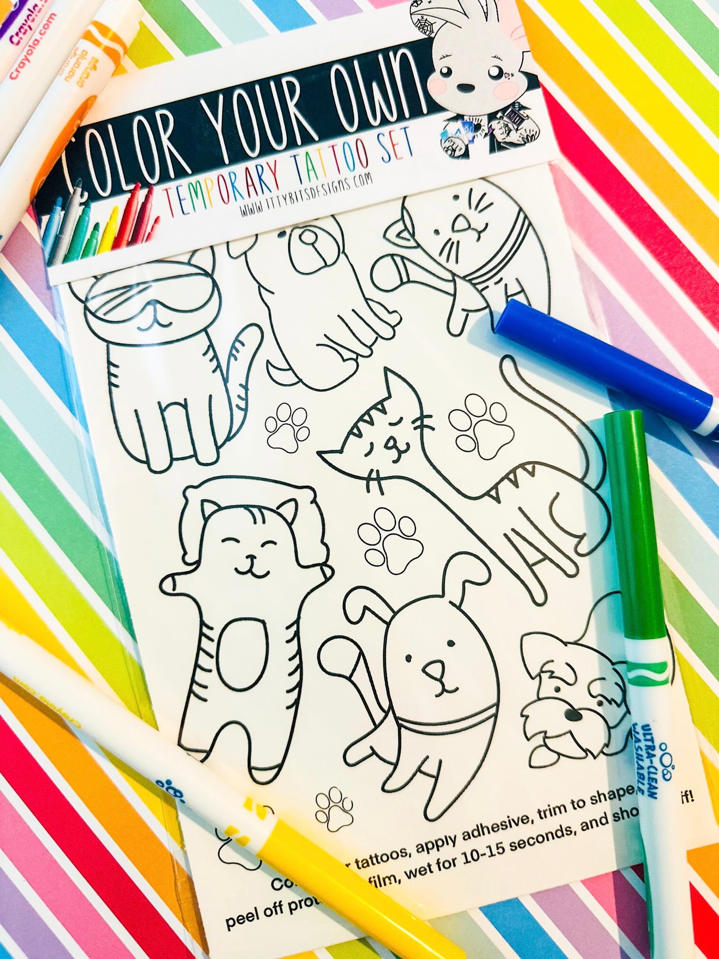 Color Your Own Temporary Tattoos Set