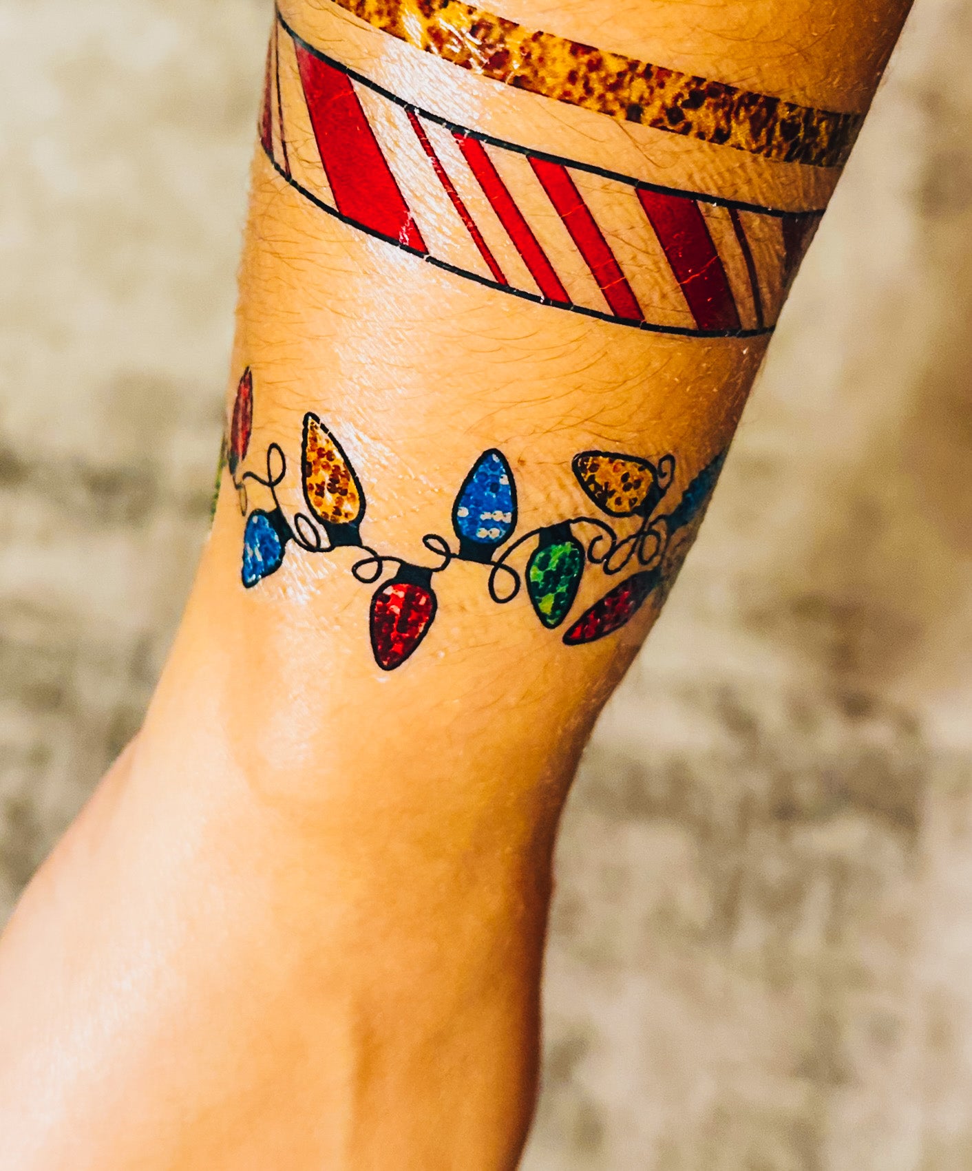 Christmas Lights Bracelet Tattoo