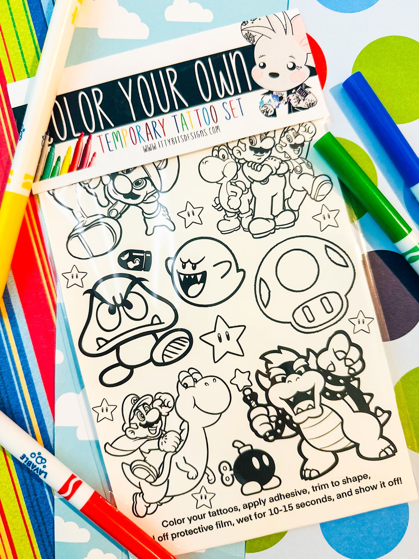 Color Your Own Temporary Tattoos Set
