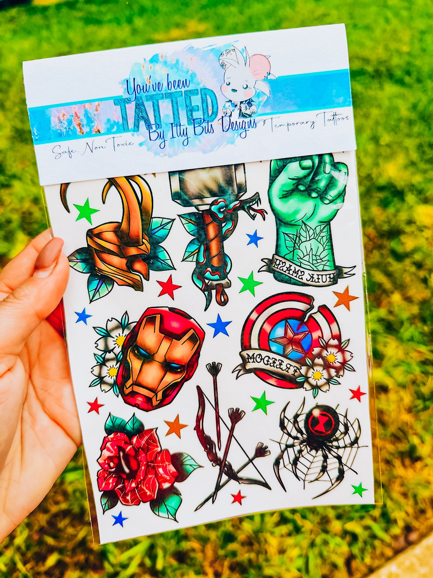 Tatted Superheroes Tattoo Set