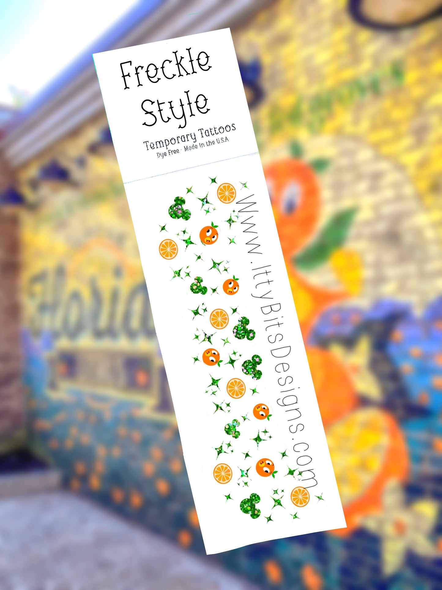 Orange Birdie Face Freckle Temporary Tattoos