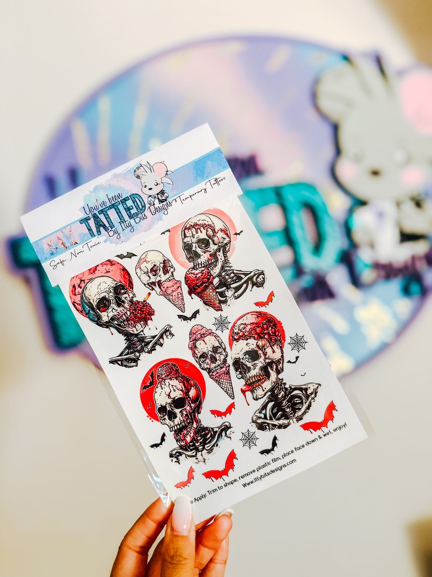 Pink Summer Skellies Tatted x DieselDesigns Tattoo Set