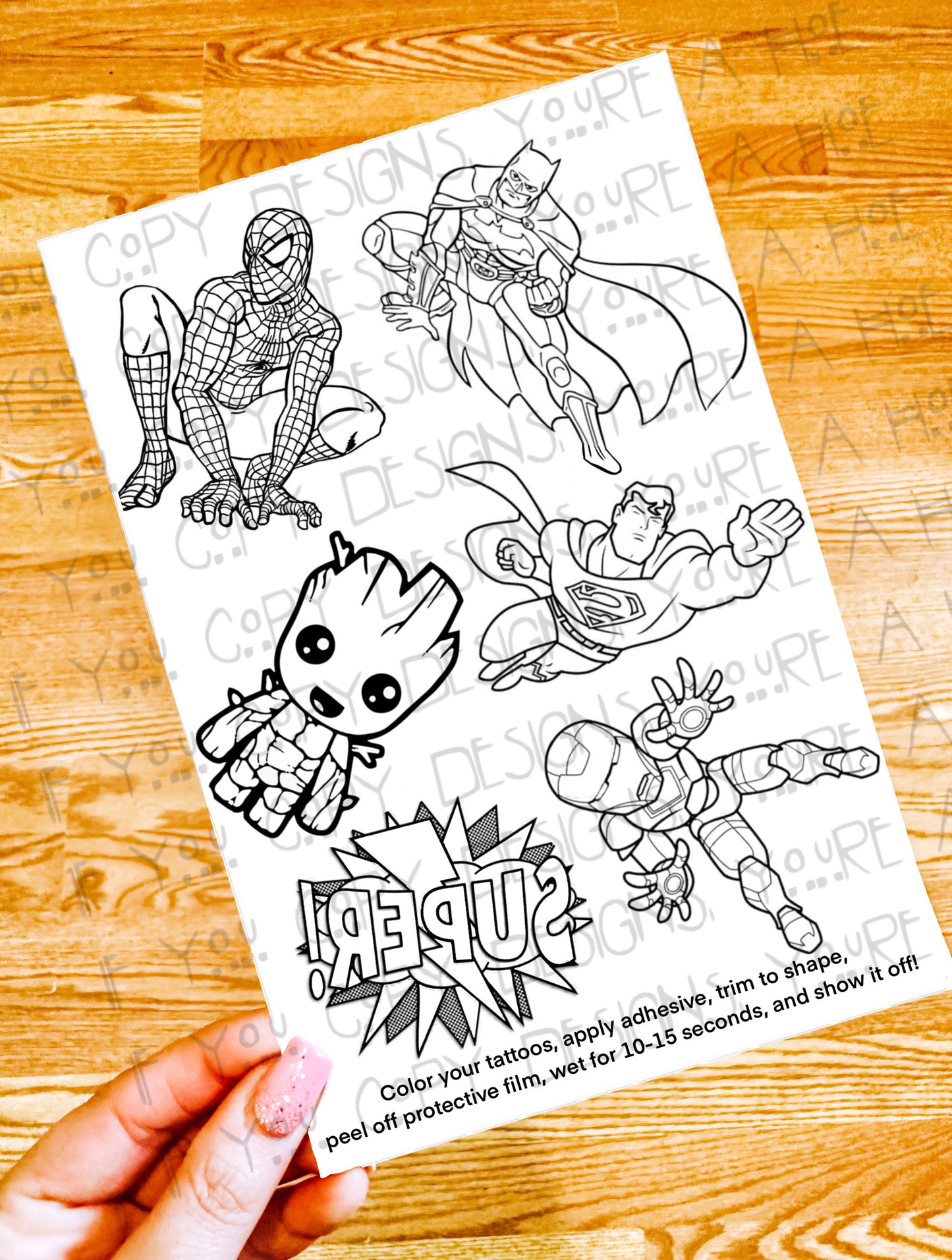 Color Your Own Temporary Tattoos Set