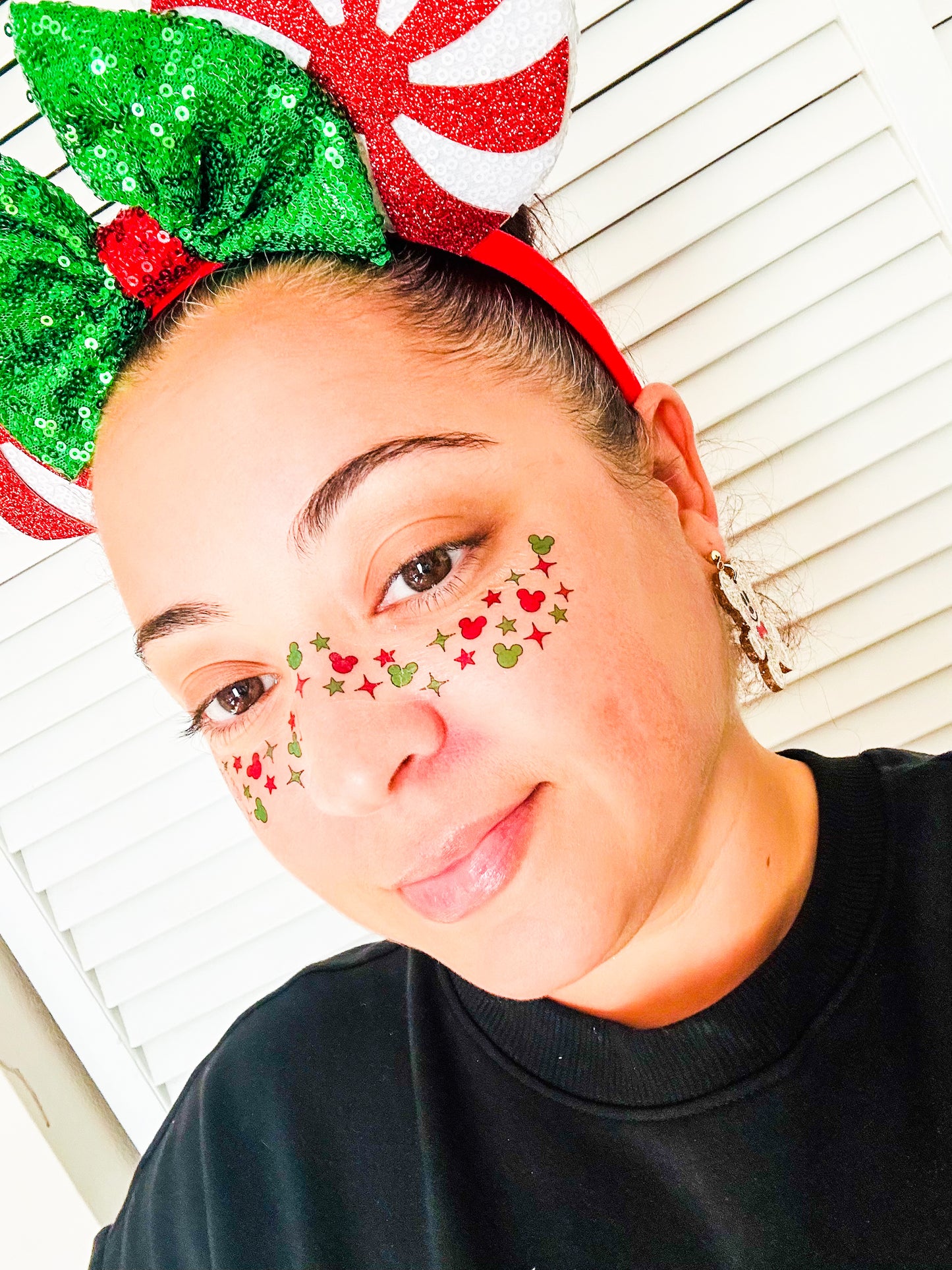 Holiday Mouse Face Freckle Temporary Tattoos