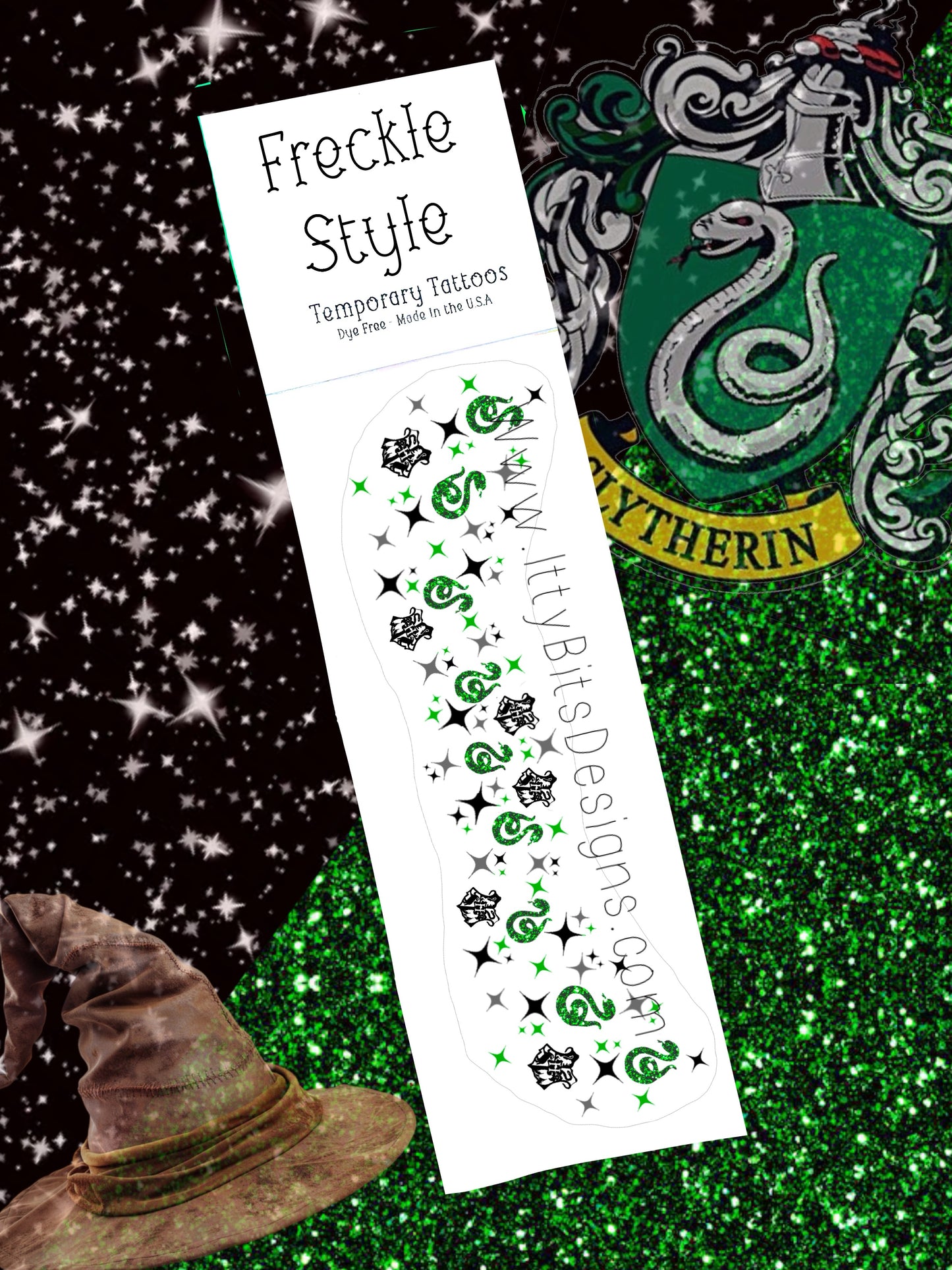 Green Potter House Face Freckle Temporary Tattoos