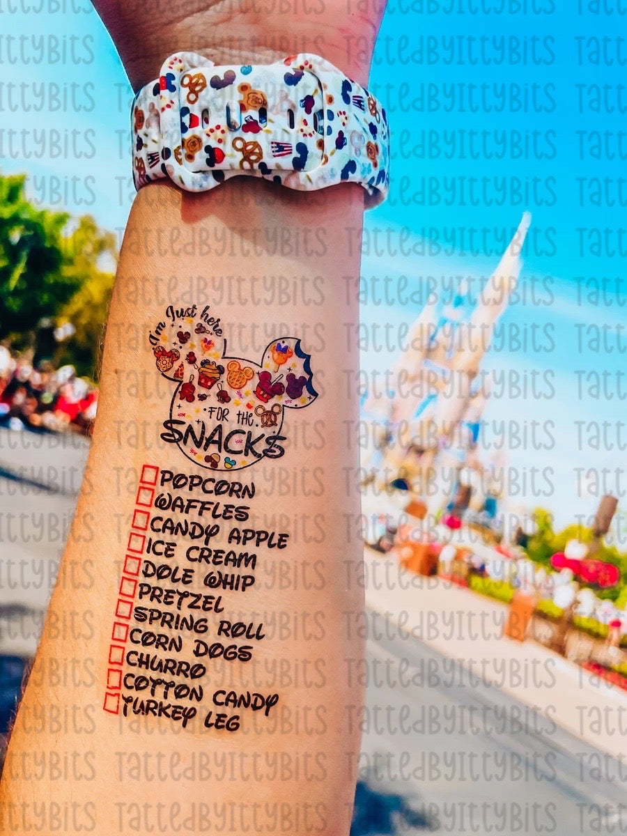 Snacking Around the Parks Temporary Tattoo