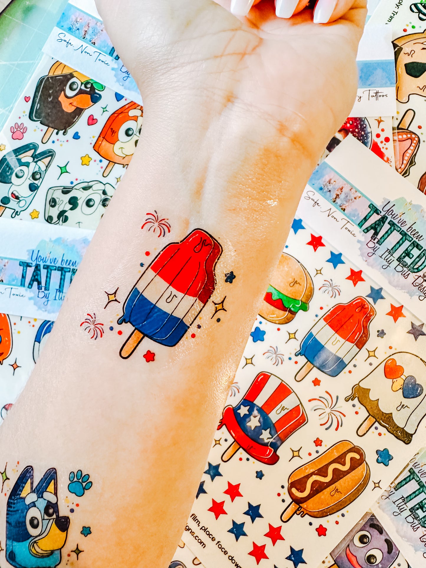 4th of July Pops Tattoo Set