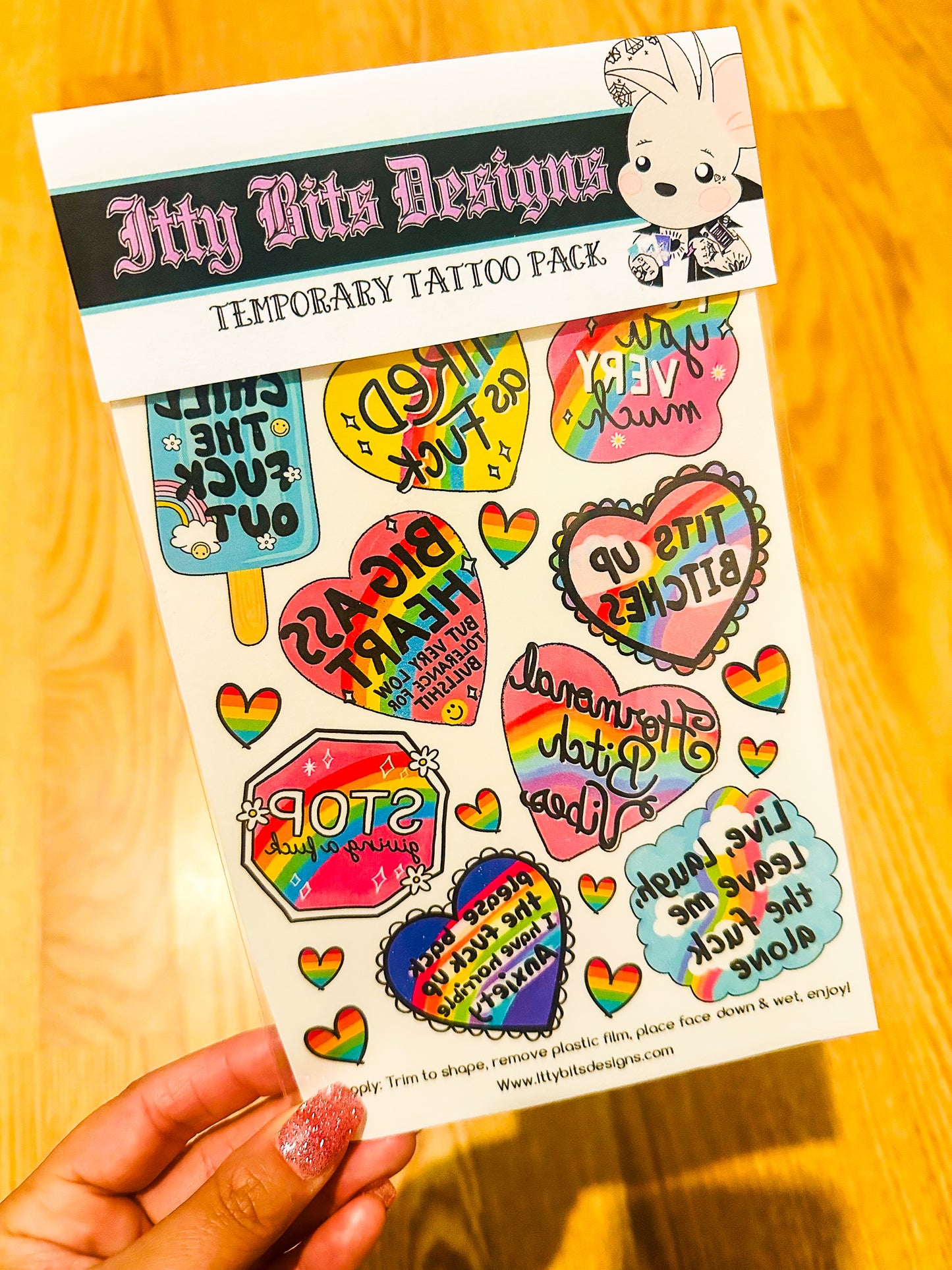 No fckz Given Tattoo Set