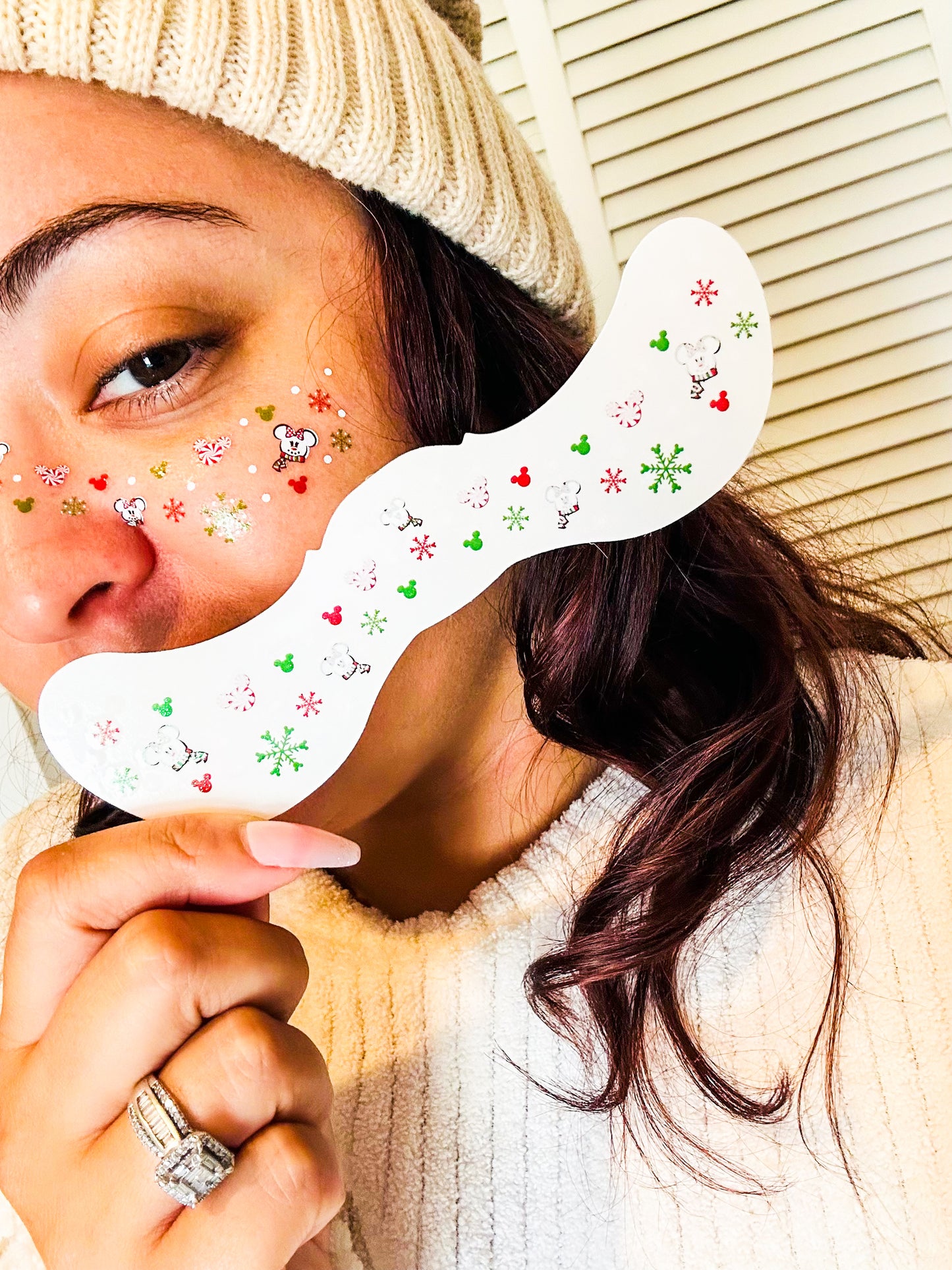 Snow Mouse Glitter Face Freckle Temporary Tattoos