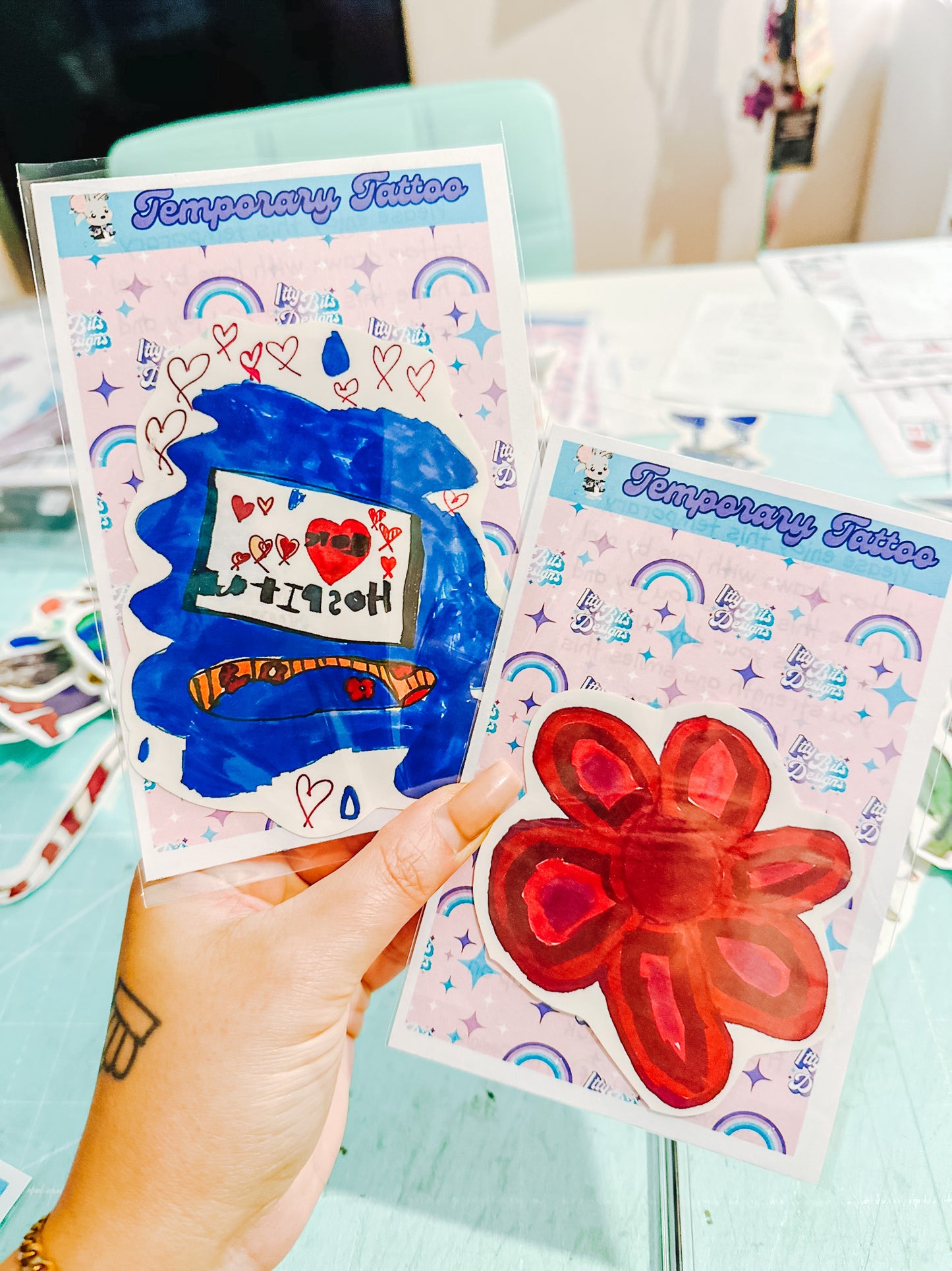 Children’s Artwork Custom Temporary Tattoo