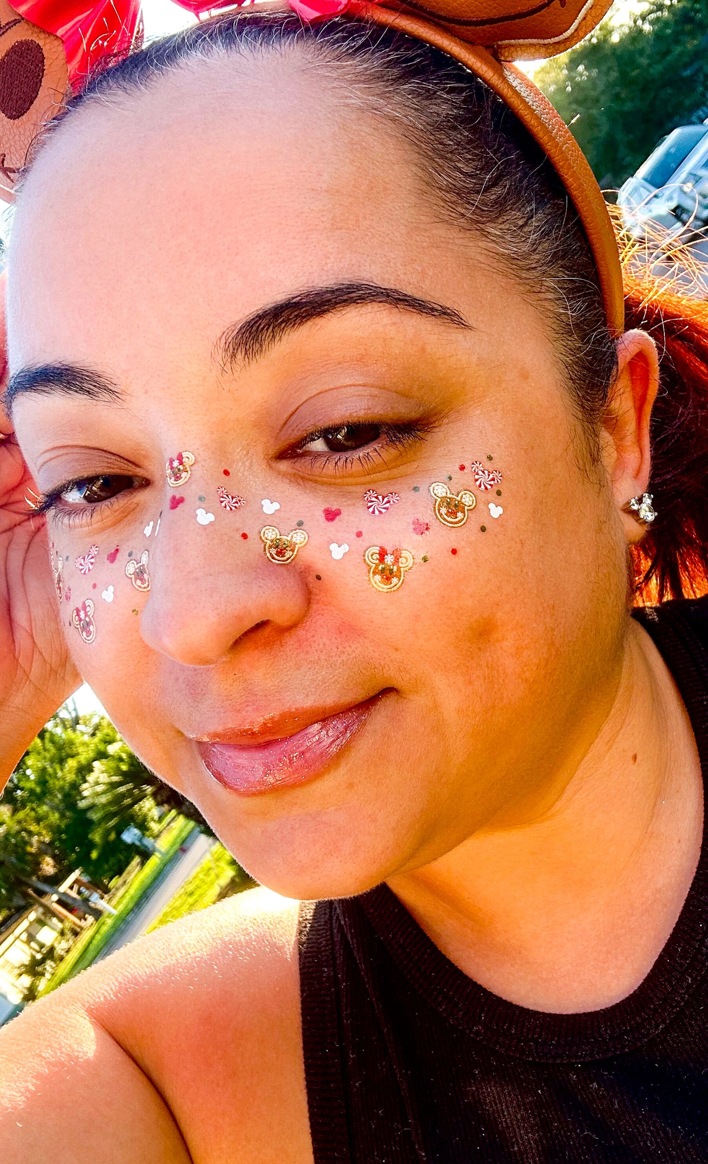 Gingerbread Mouse Glitter Face Freckle Temporary Tattoos