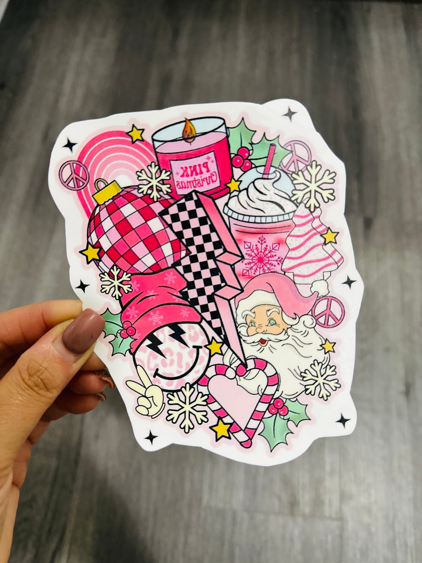 Pink Christmas Half Sleeve tattoo