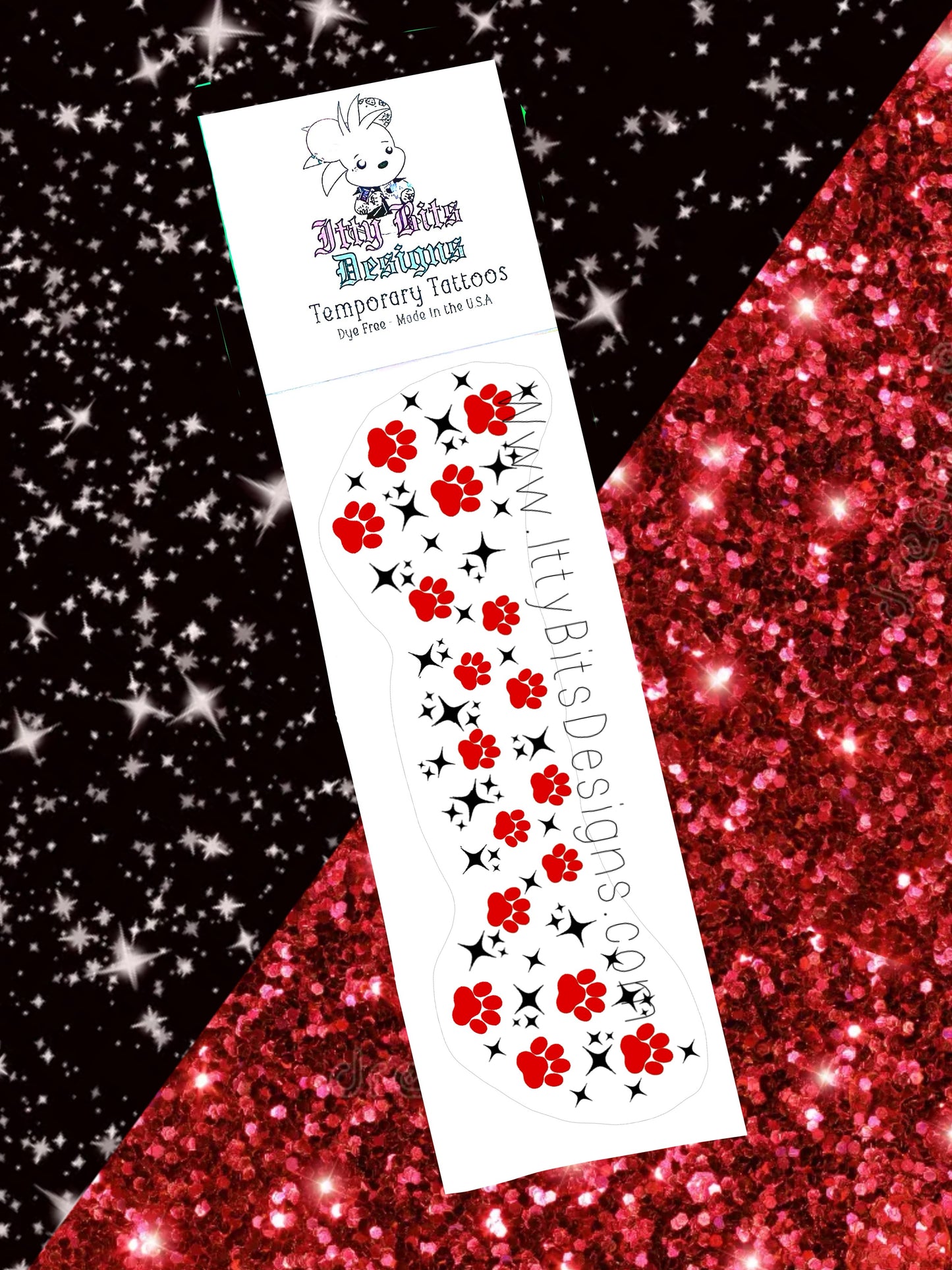 Paw Print Face Freckle Temporary Tattoos