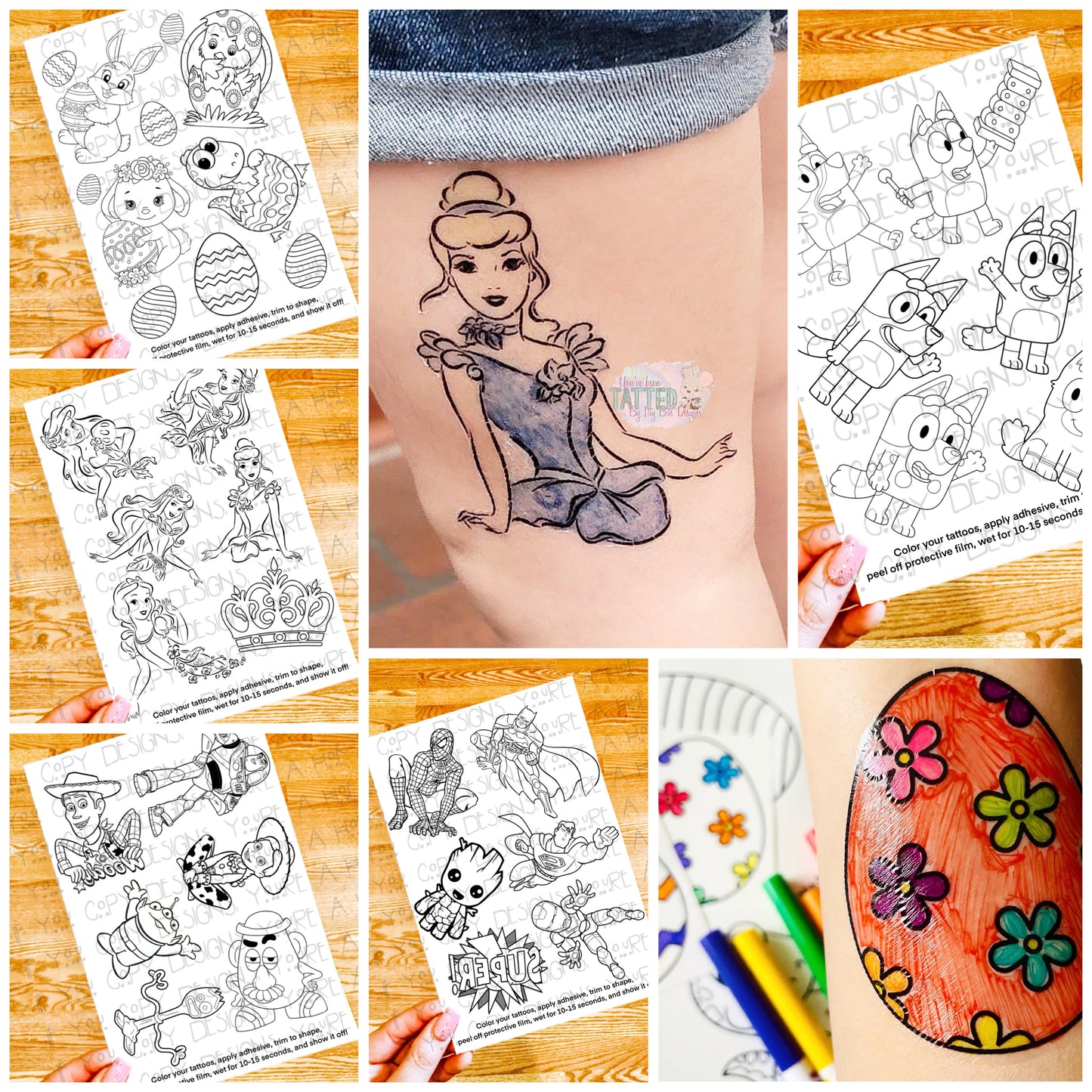 Color Your Own Temporary Tattoos Set