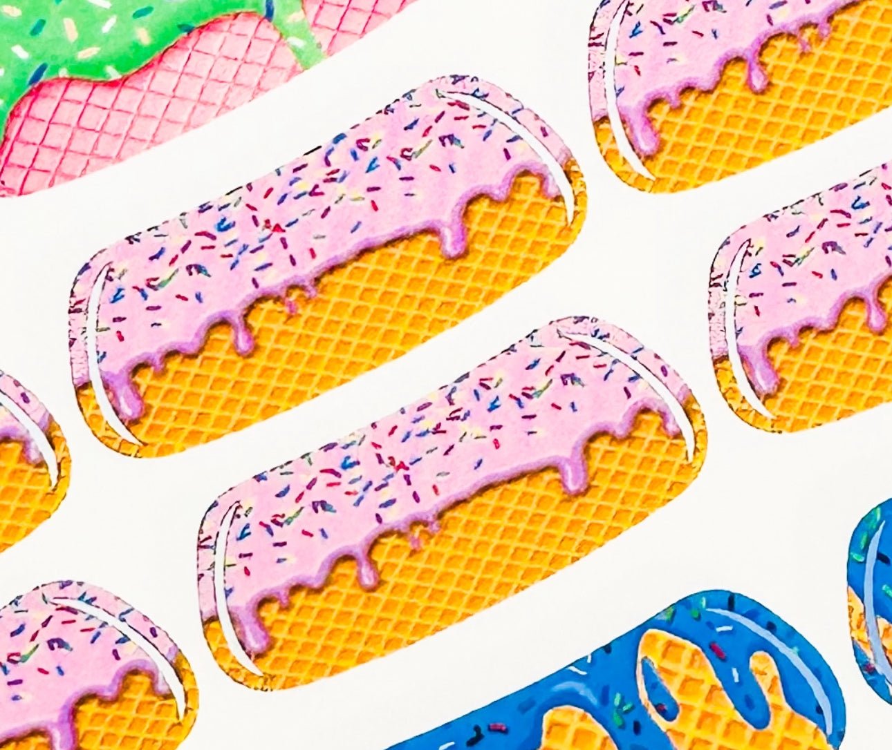 Ice Cream Drip Eyeblack Tattoos - Sheet of 24 Sets