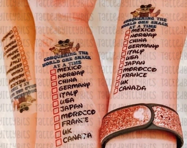 Snacking Around the World Temporary Tattoo