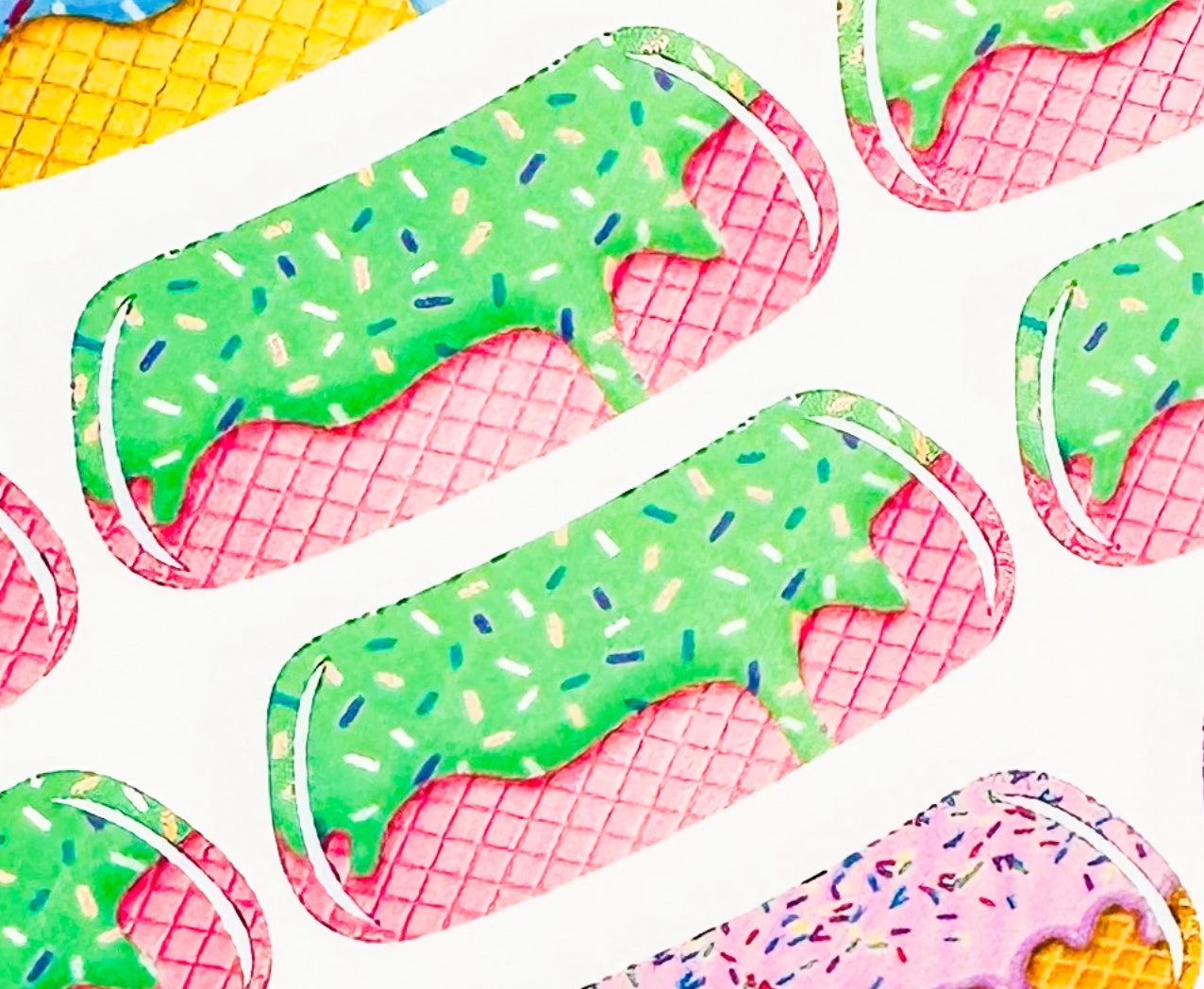 Ice Cream Drip Eyeblack Tattoos - Sheet of 24 Sets