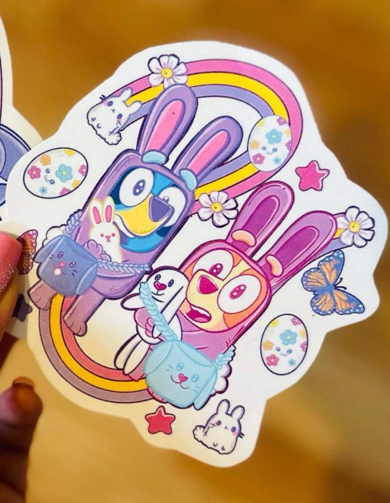 Bunny Blue Pup Sisters Half Sleeve tattoo