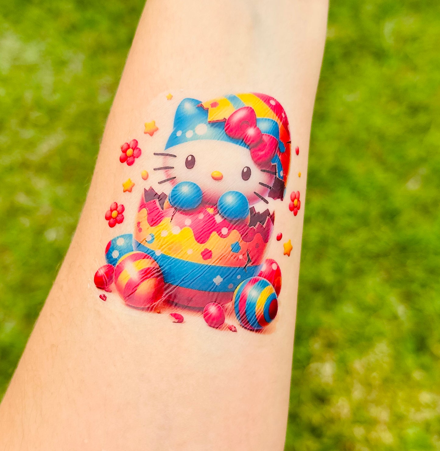 Kitty Egg Hunt Half Sleeve tattoo
