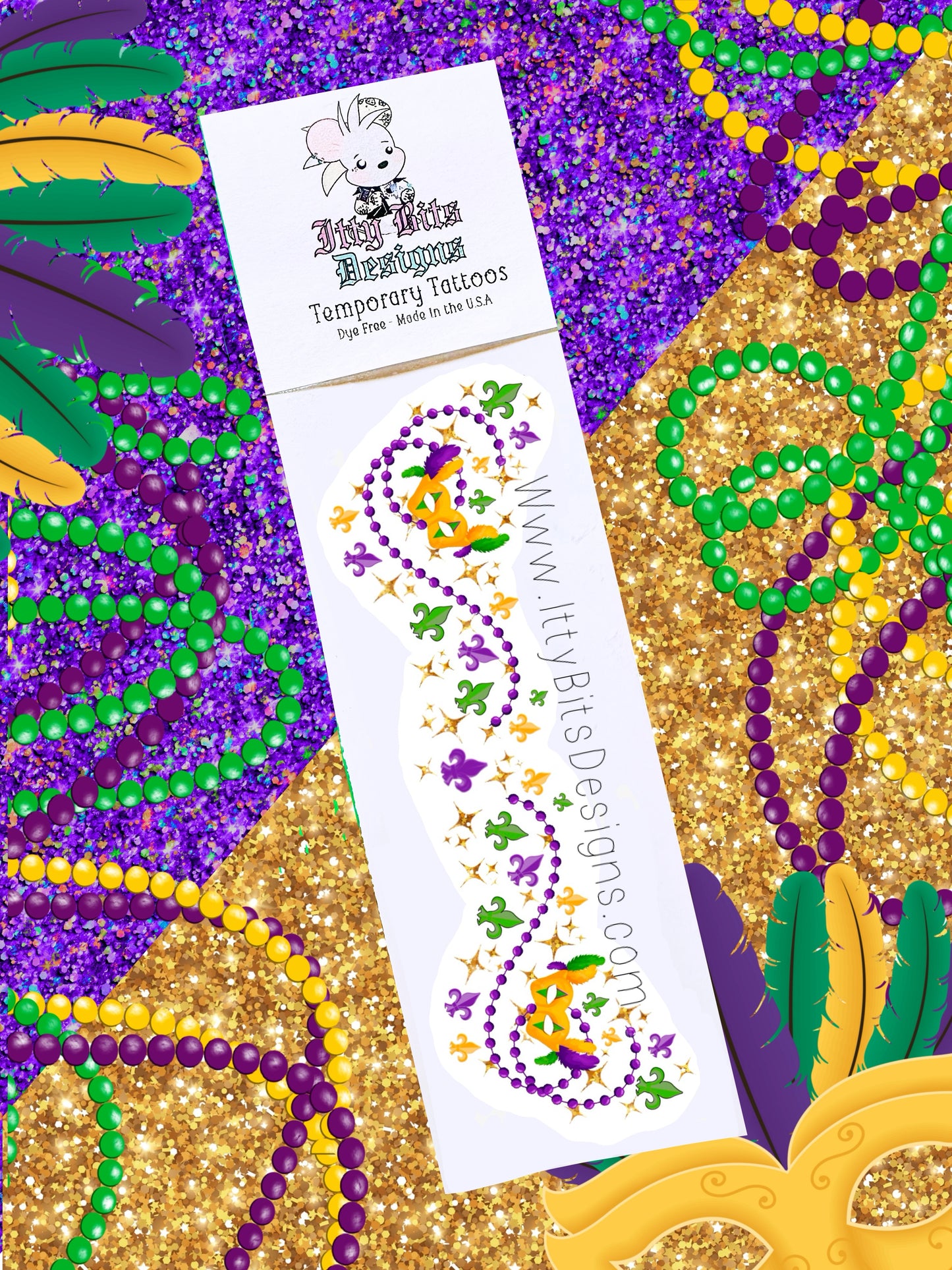 Mardi Gras Face Freckle Temporary Tattoos