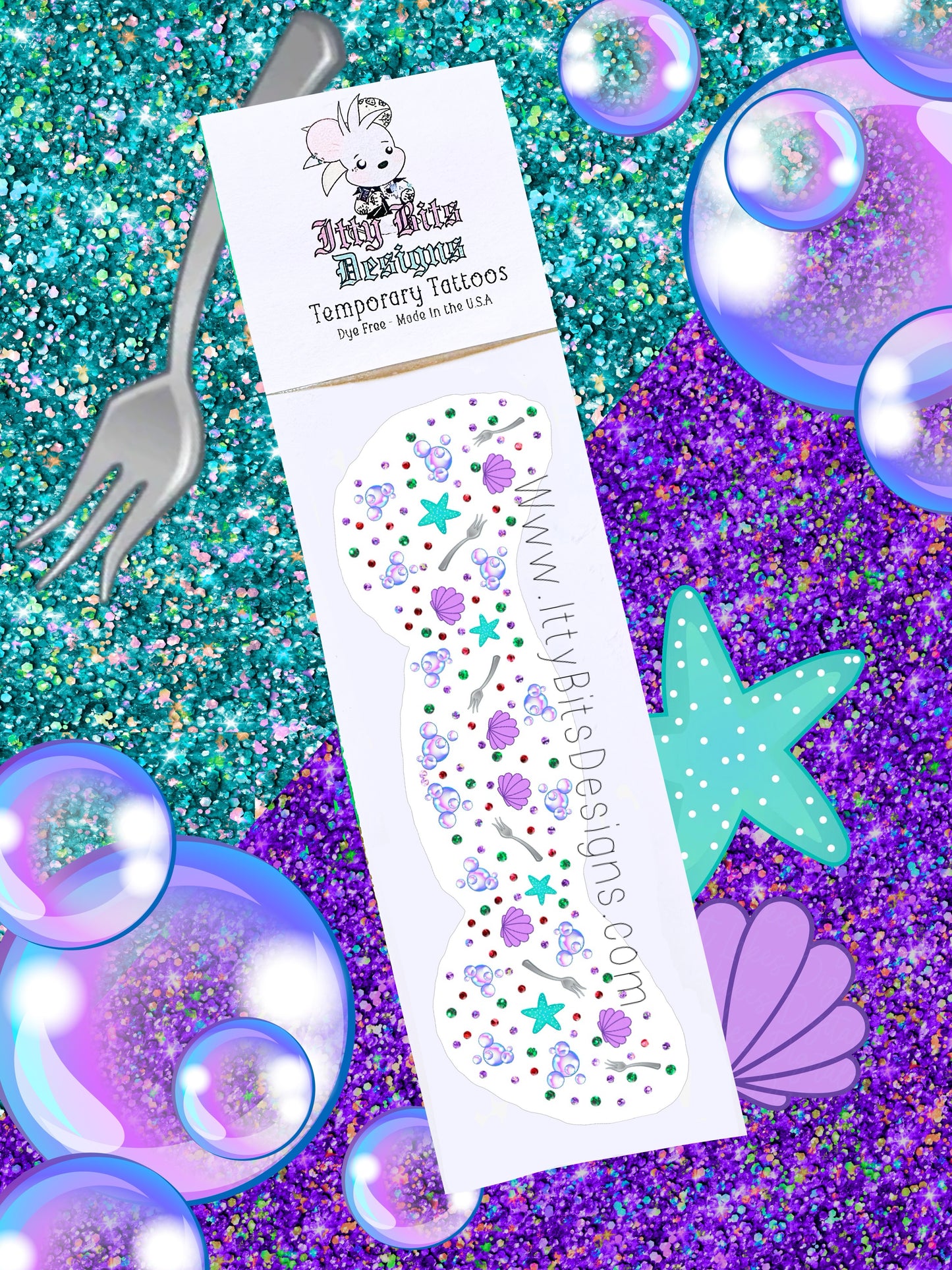 Under the Sea Princess Face Freckle Temporary Tattoos