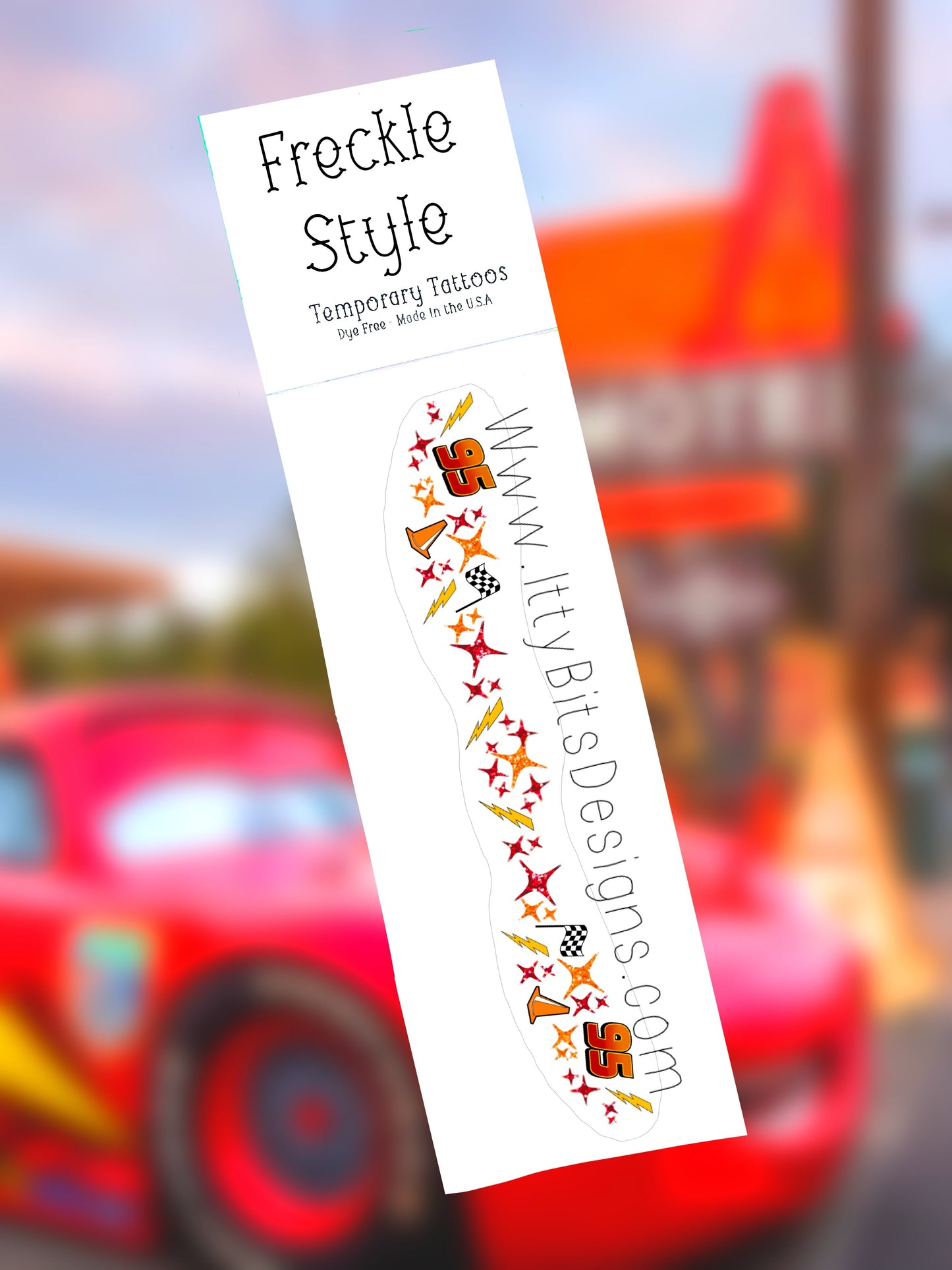 KaChow! Racecar Face Freckle Temporary Tattoos