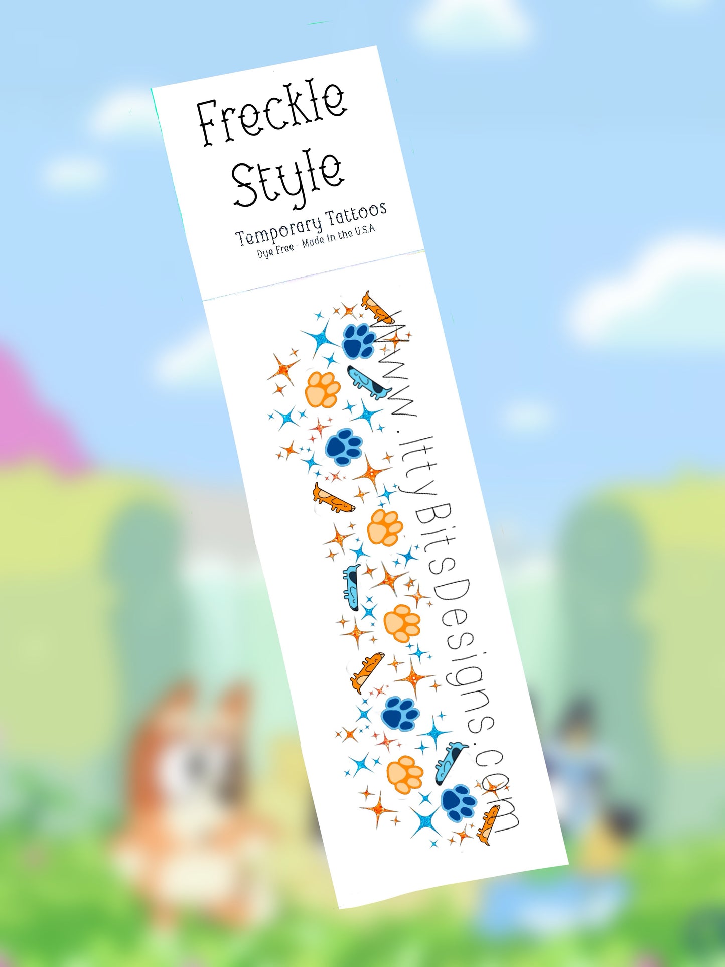 Blue Pup Face Freckle Temporary Tattoos