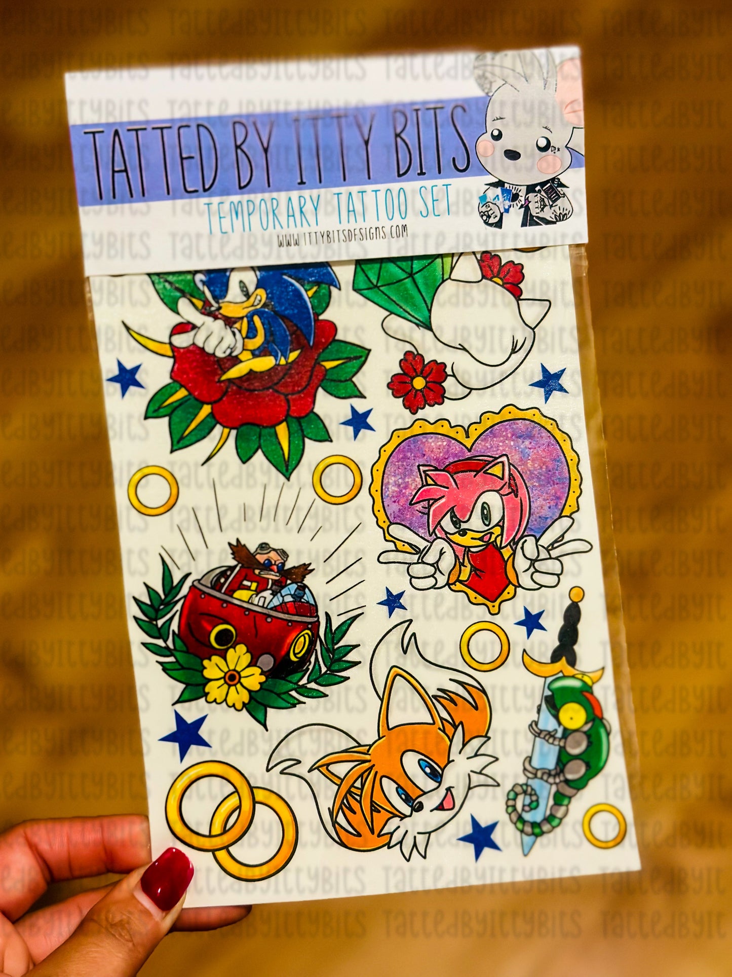 Hedgehog & Friends Temporary Tattoo Set