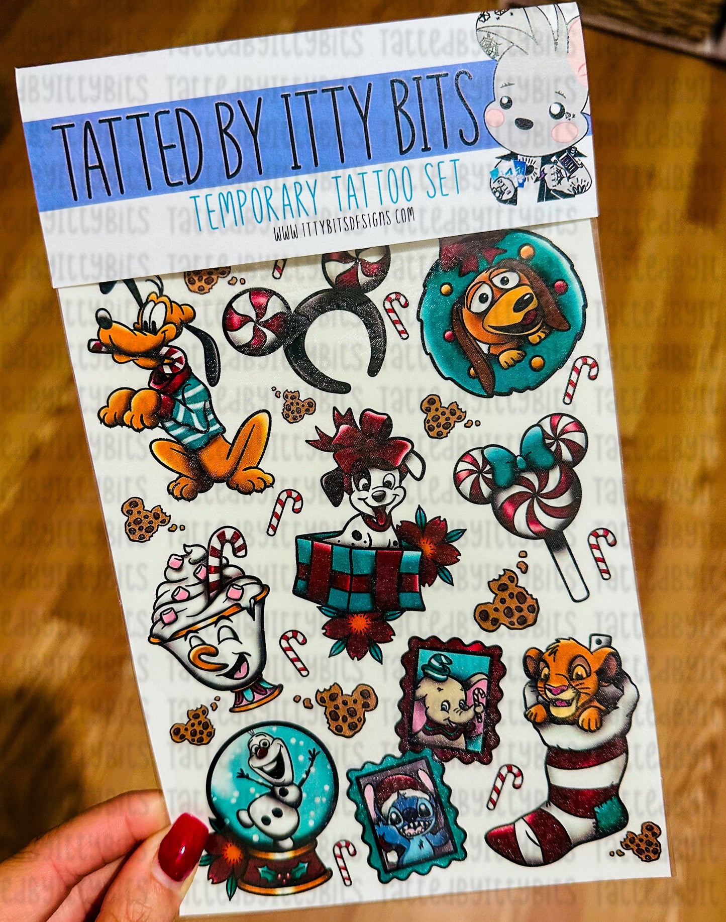 Magical Holiday Character Temporary Tattoo Set