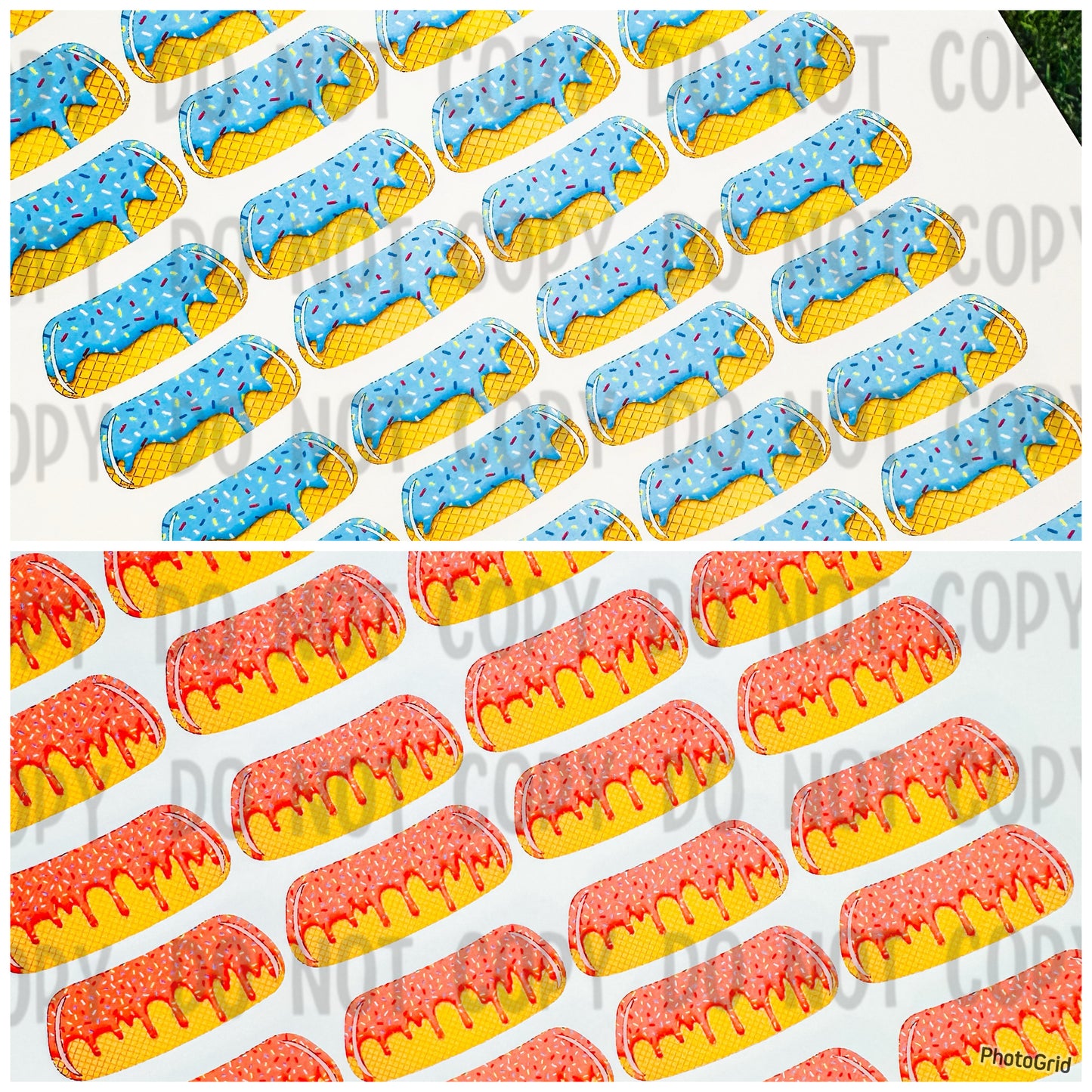 Ice Cream Drip Eyeblack Tattoos - Sheet of 24 Sets