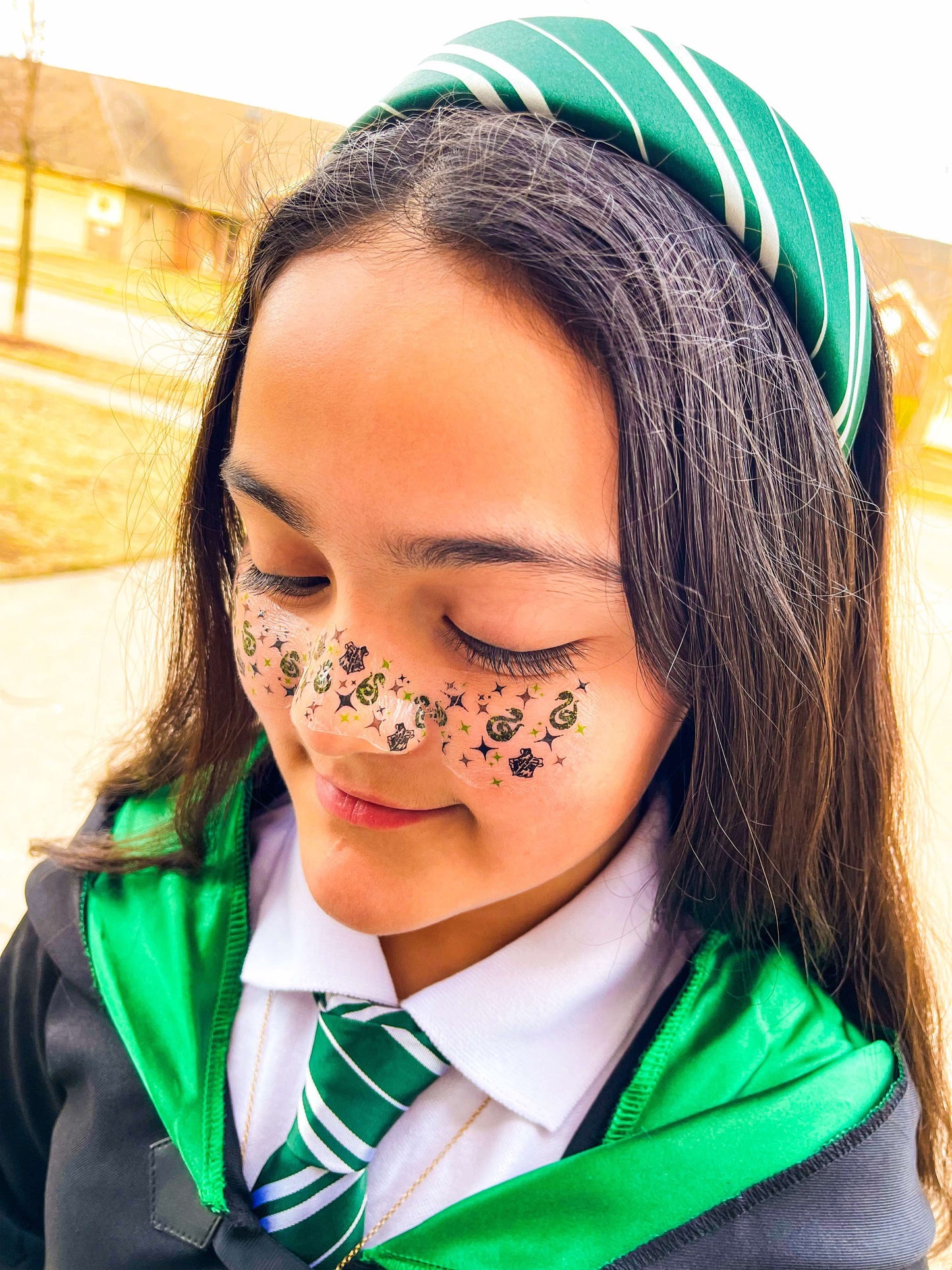 Green Potter House Face Freckle Temporary Tattoos