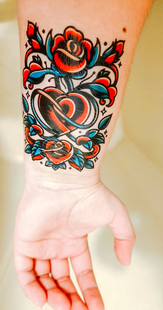 Hearts n’ Roses Half Sleeve tattoo