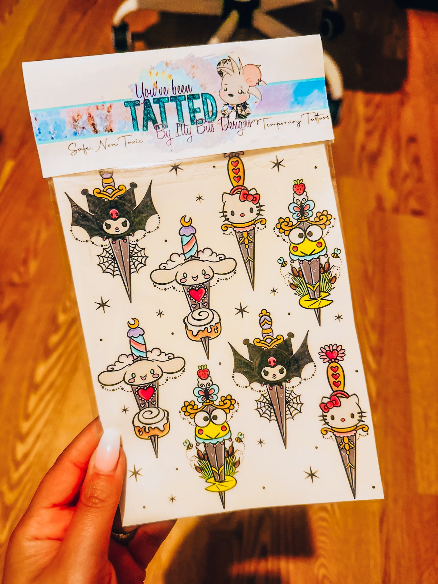 Kitty Daggers Tattoo Set