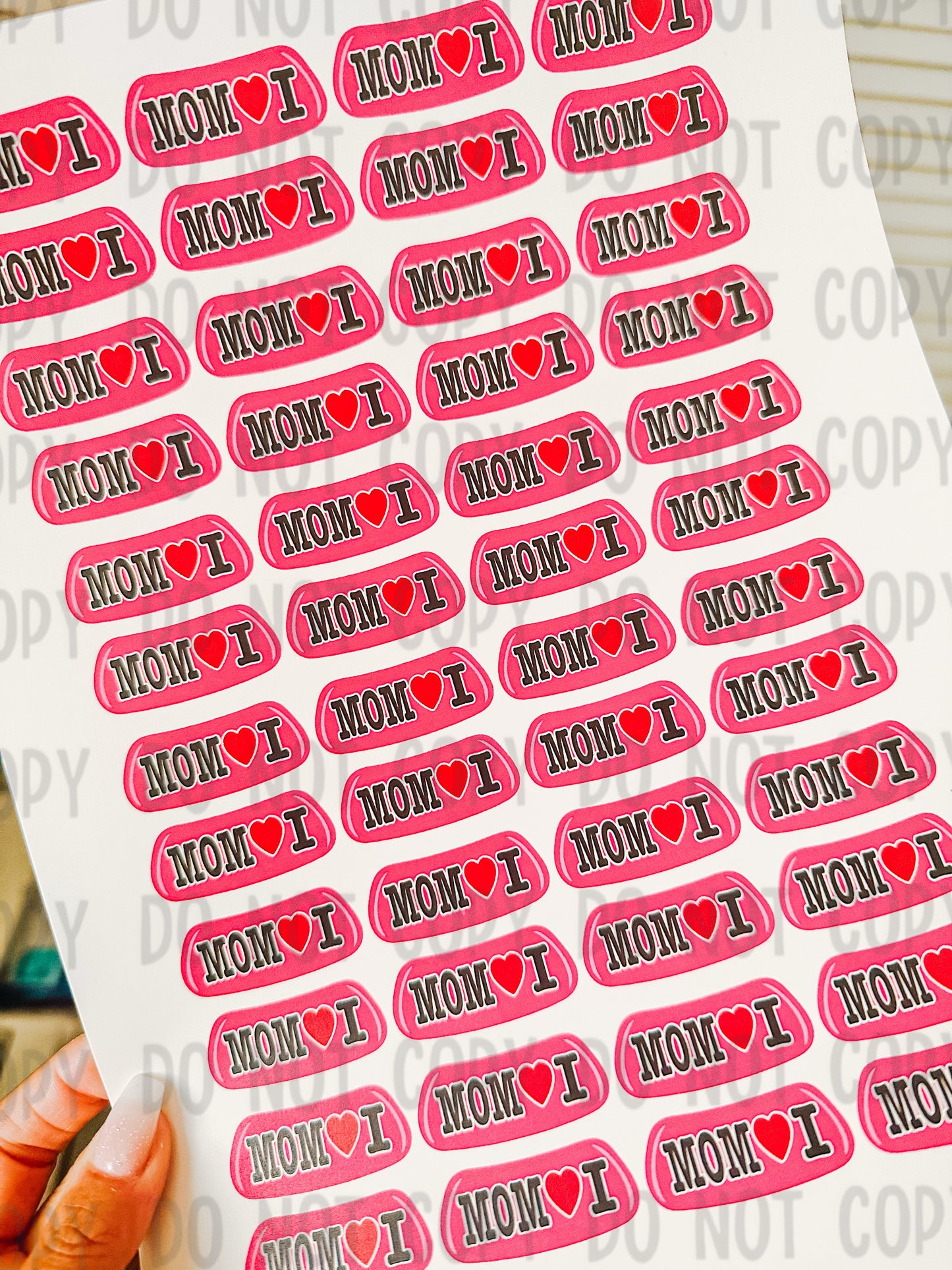 I ❤️ Mom Eyeblack Tattoos - Sheet of 24 Sets